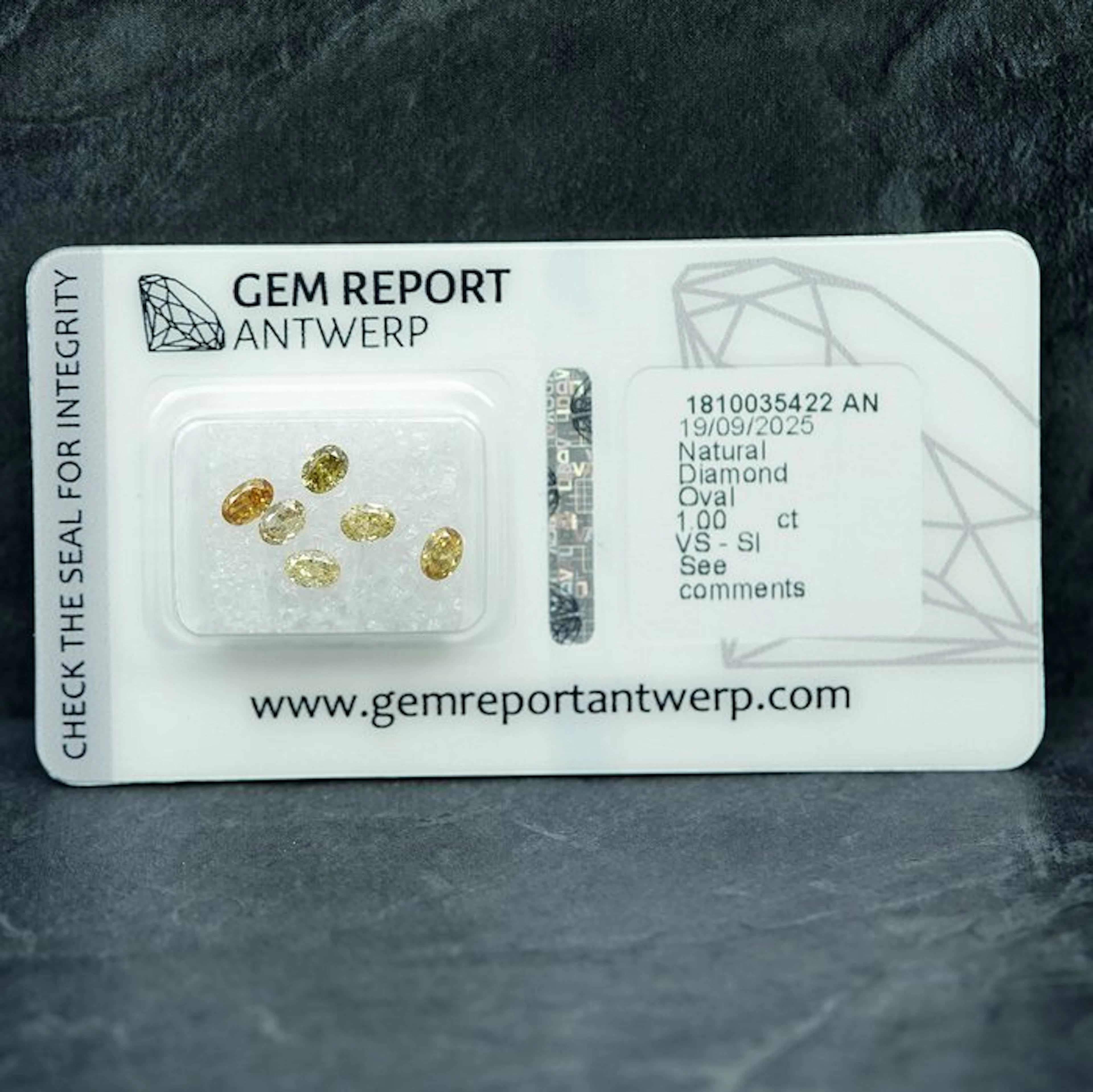 6 pcs Diamond (Natural) - 1.00 ct - Oval - VS1, SI1 - Gem Report Antwerp (GRA)