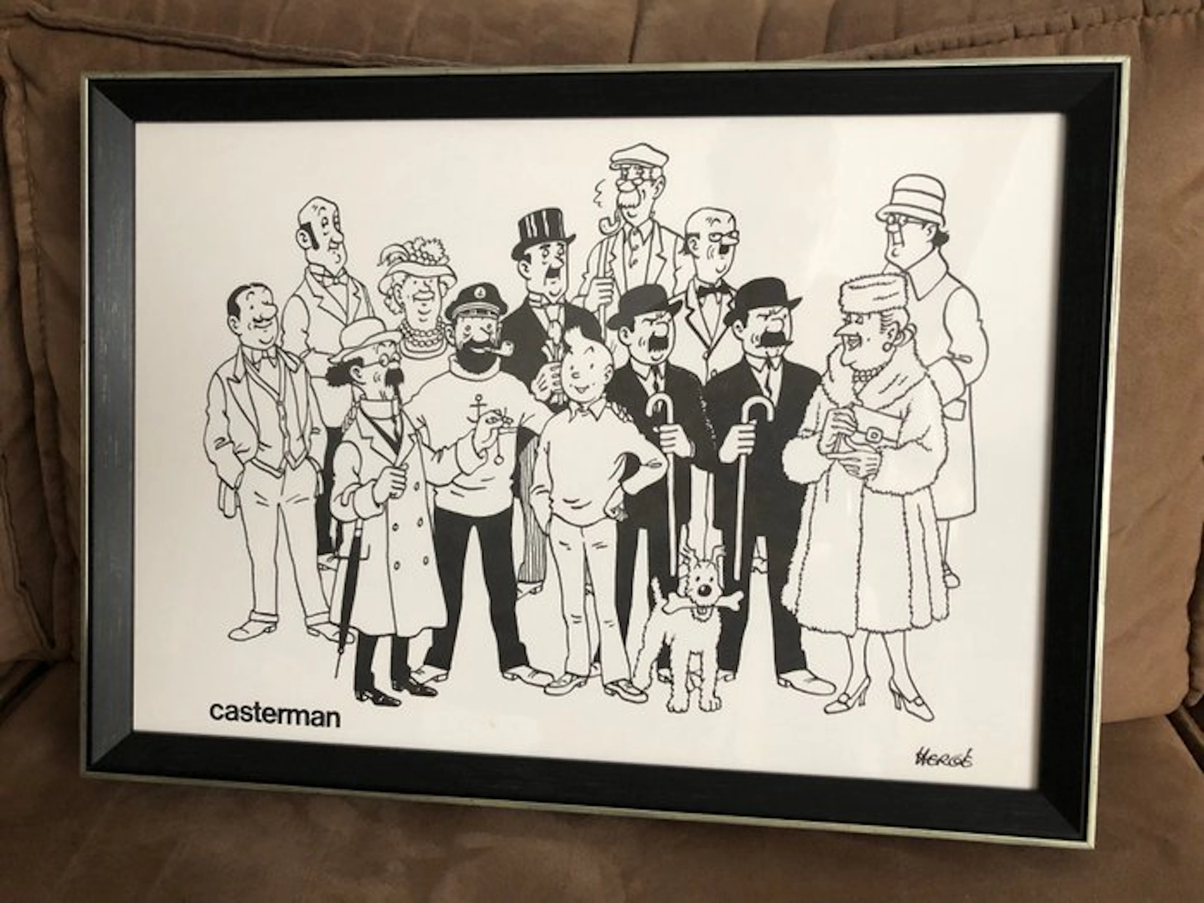 Hergé - Casterman - Framed Affiche publicitaire Casterman...