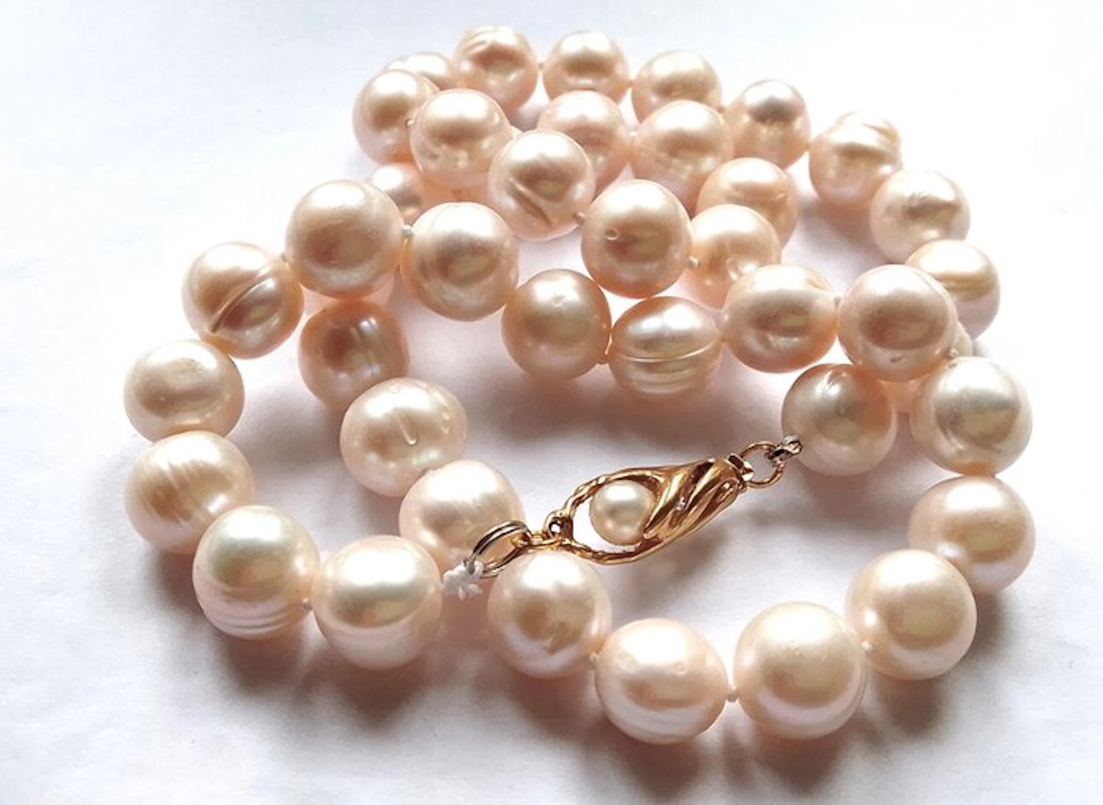 No reserve price - String of beads 585 / 14 kt yellow...