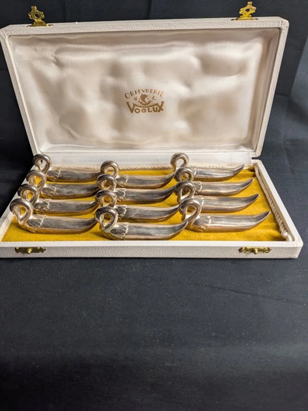 Knife rest (12) - Cygne - Silverplated