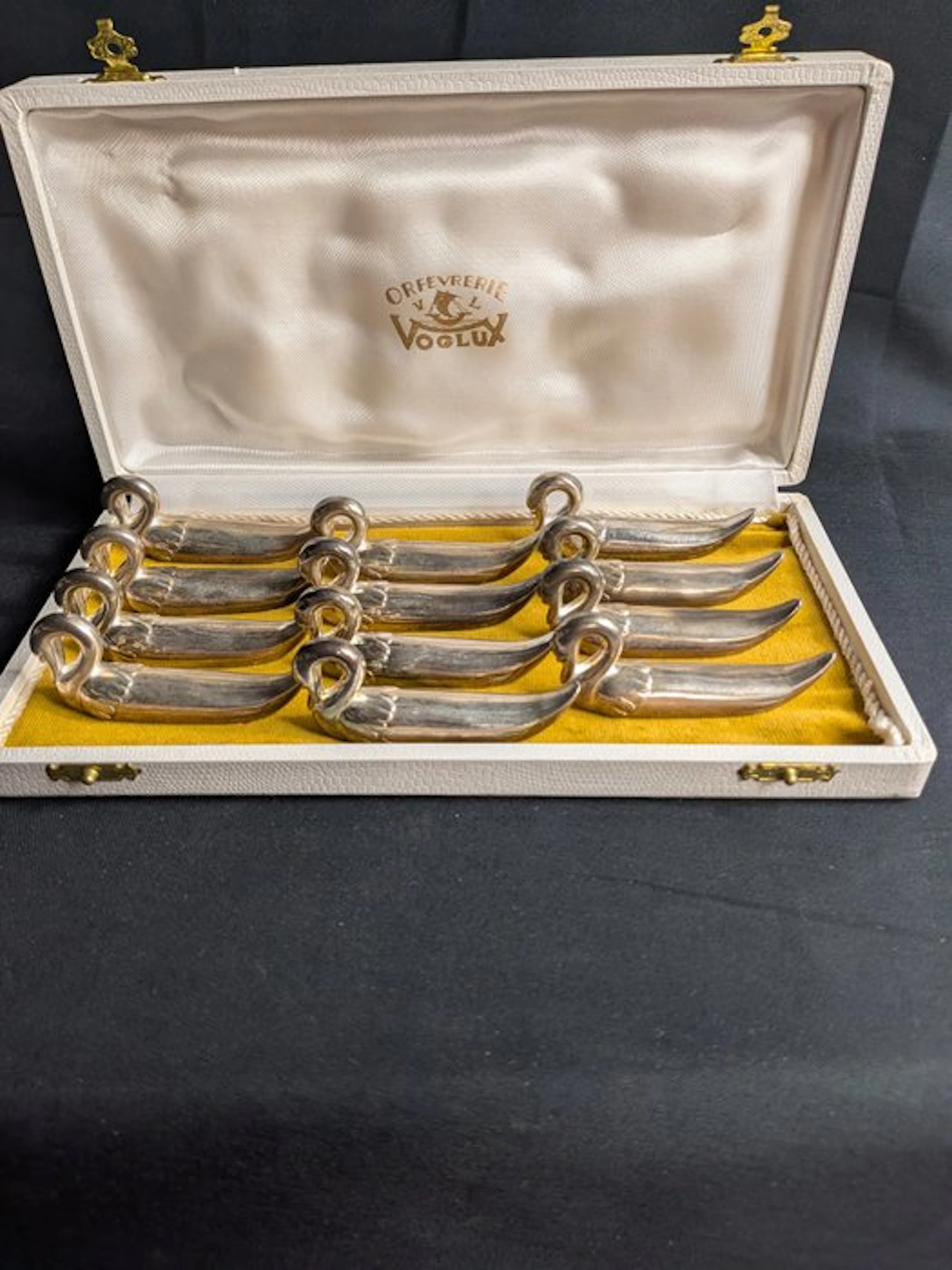 Knife rest (12) - Cygne - Silverplated