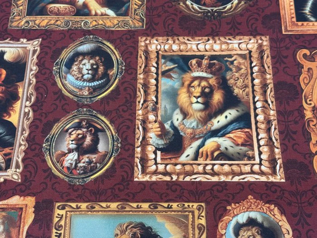 Royal Gallery of the Illustrated Lions - Upholstery fabric - 3 m - 2.8 m