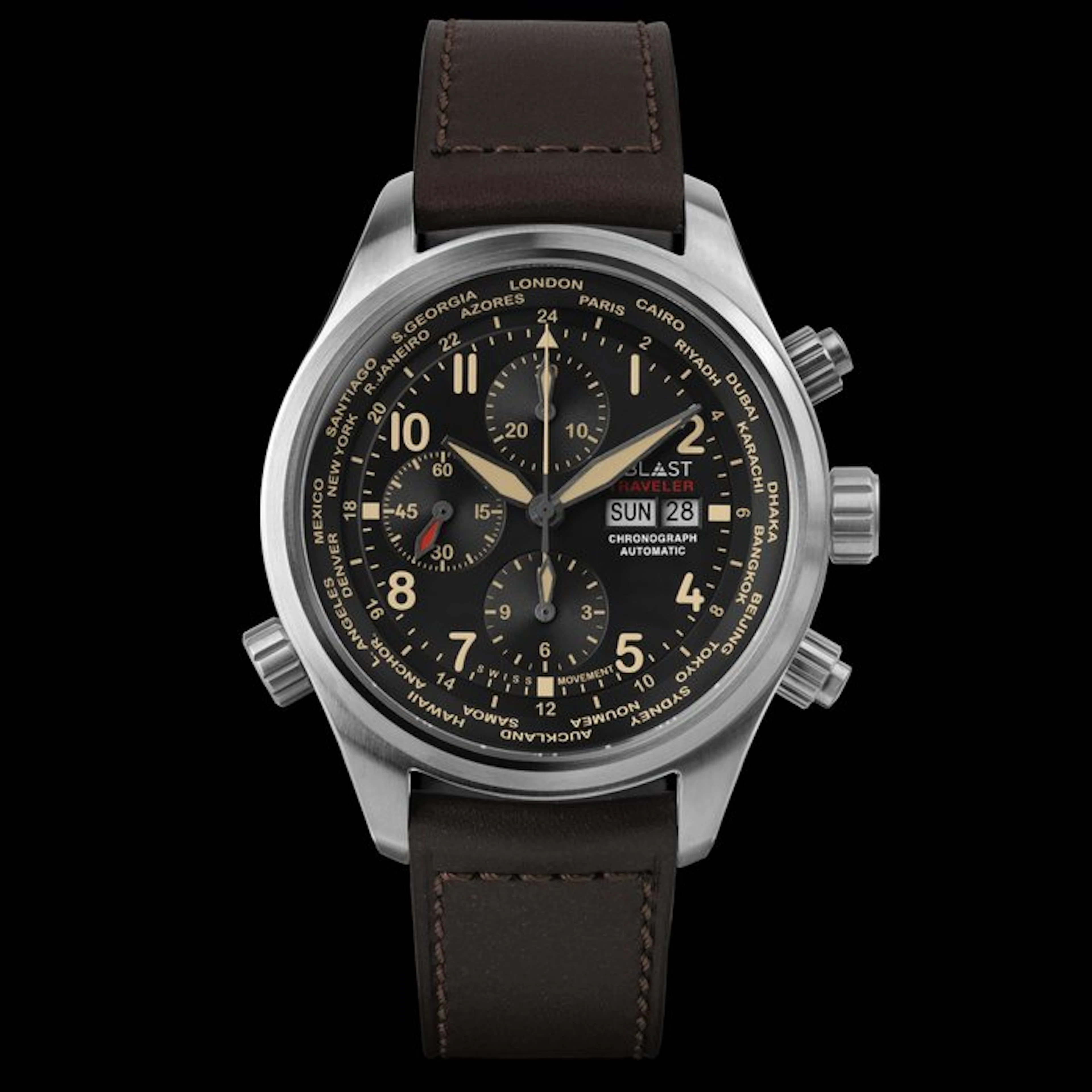 Ublast - Traveler Chronograph World Time - REF.UBTRCH47BN...