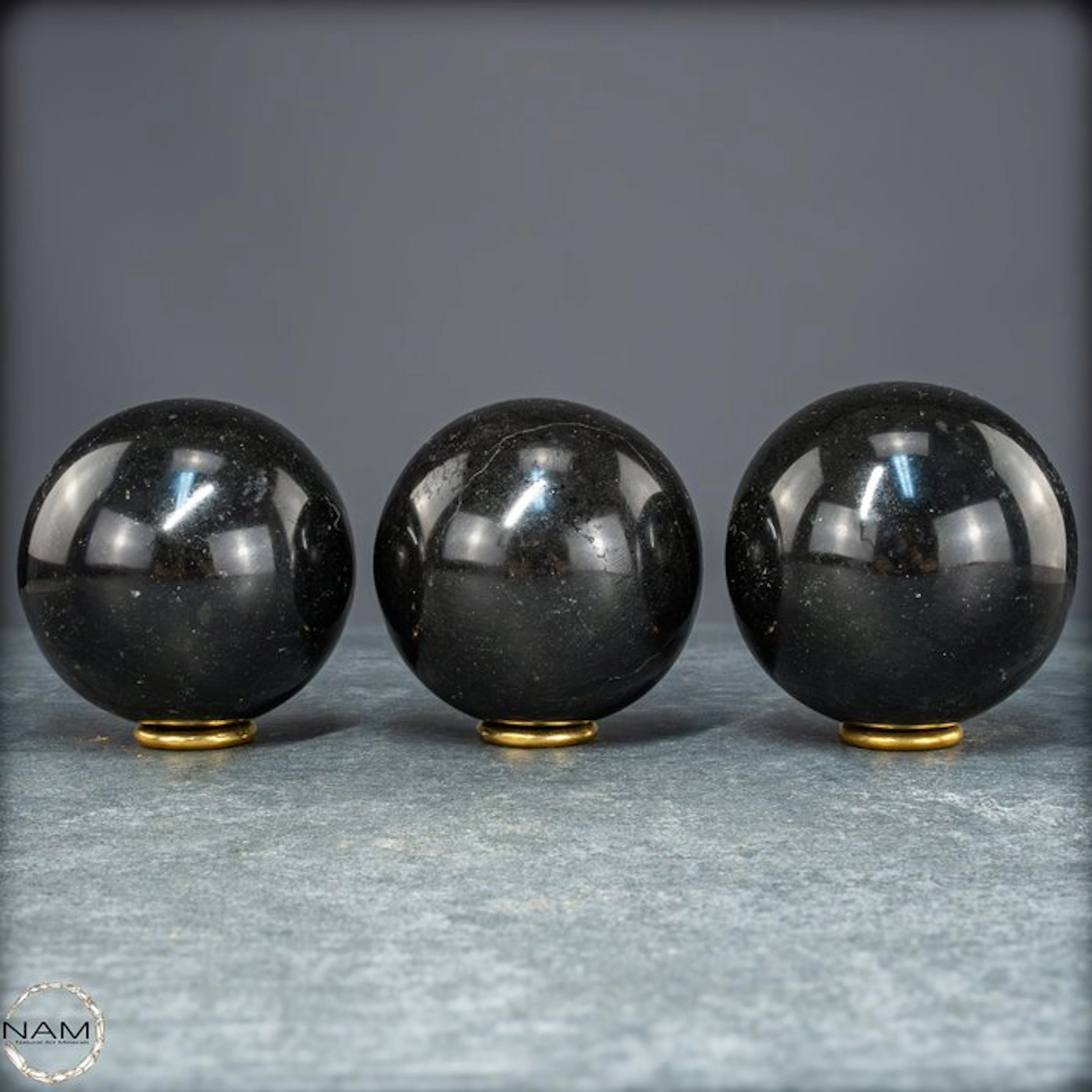 Black tourmaline ball set – 3 powerful protective stone...