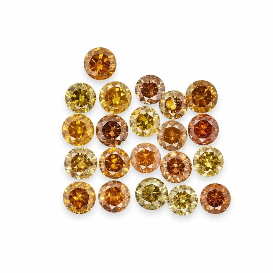 No reserve price - 21 pcs Diamond (Natural coloured) - 1.02 ct - Round - Fancy