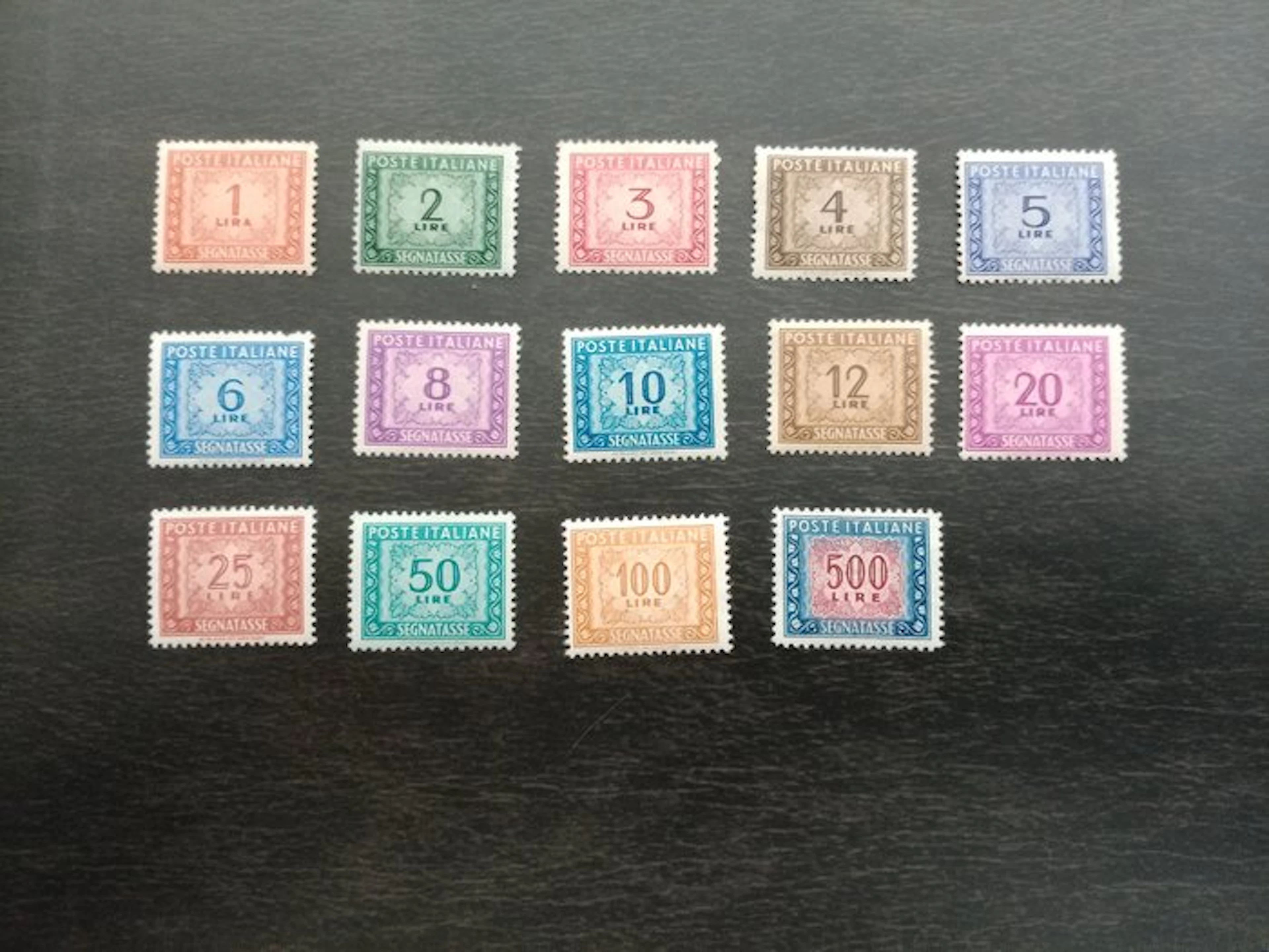 Italy 1947/1954 - Republic revenue stamps with wheel watermark