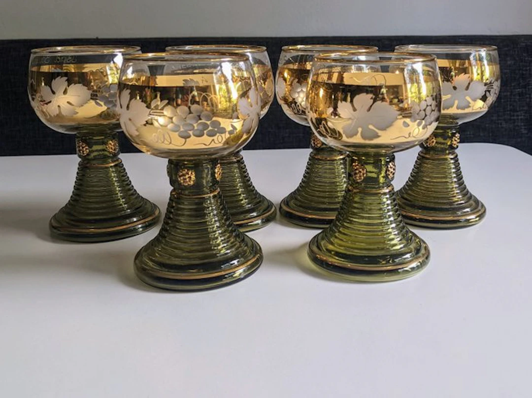 Wine glass (6) - Glass - Wine Goblets Römer