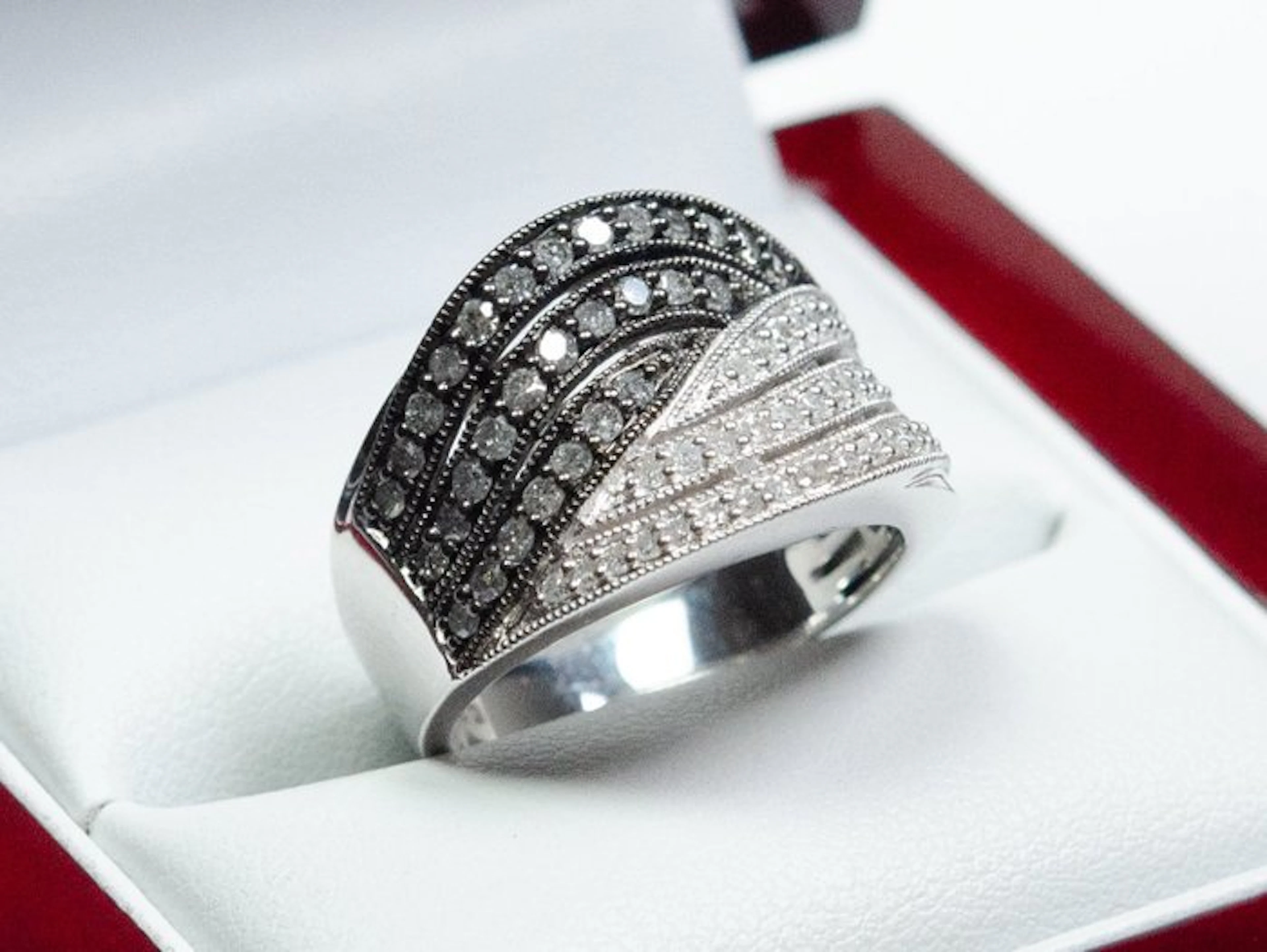 No reserve price - Ring - 925 silver - 1.20 ct natural diamonds