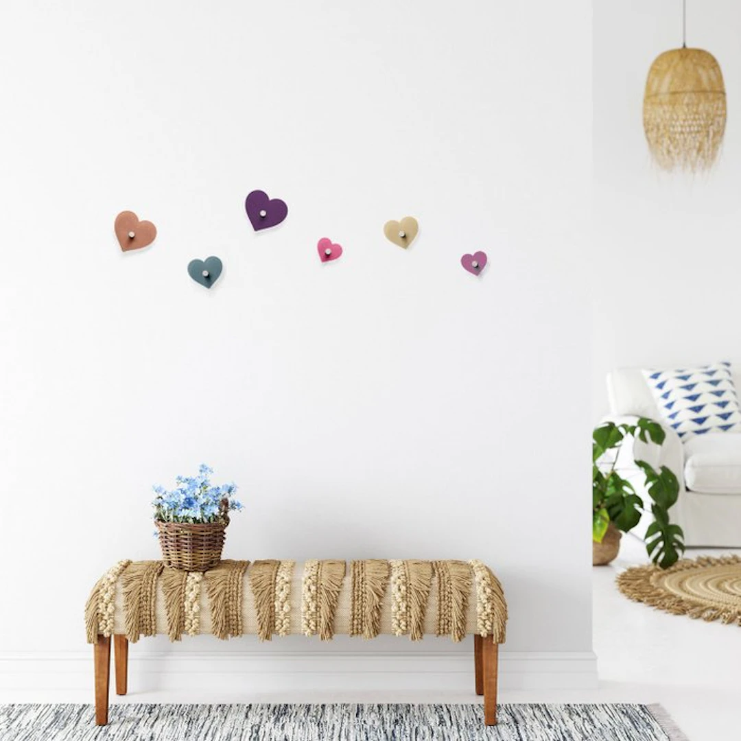 Set of coat hooks (6) - Heart collection - Acrylic glass - Color 03
