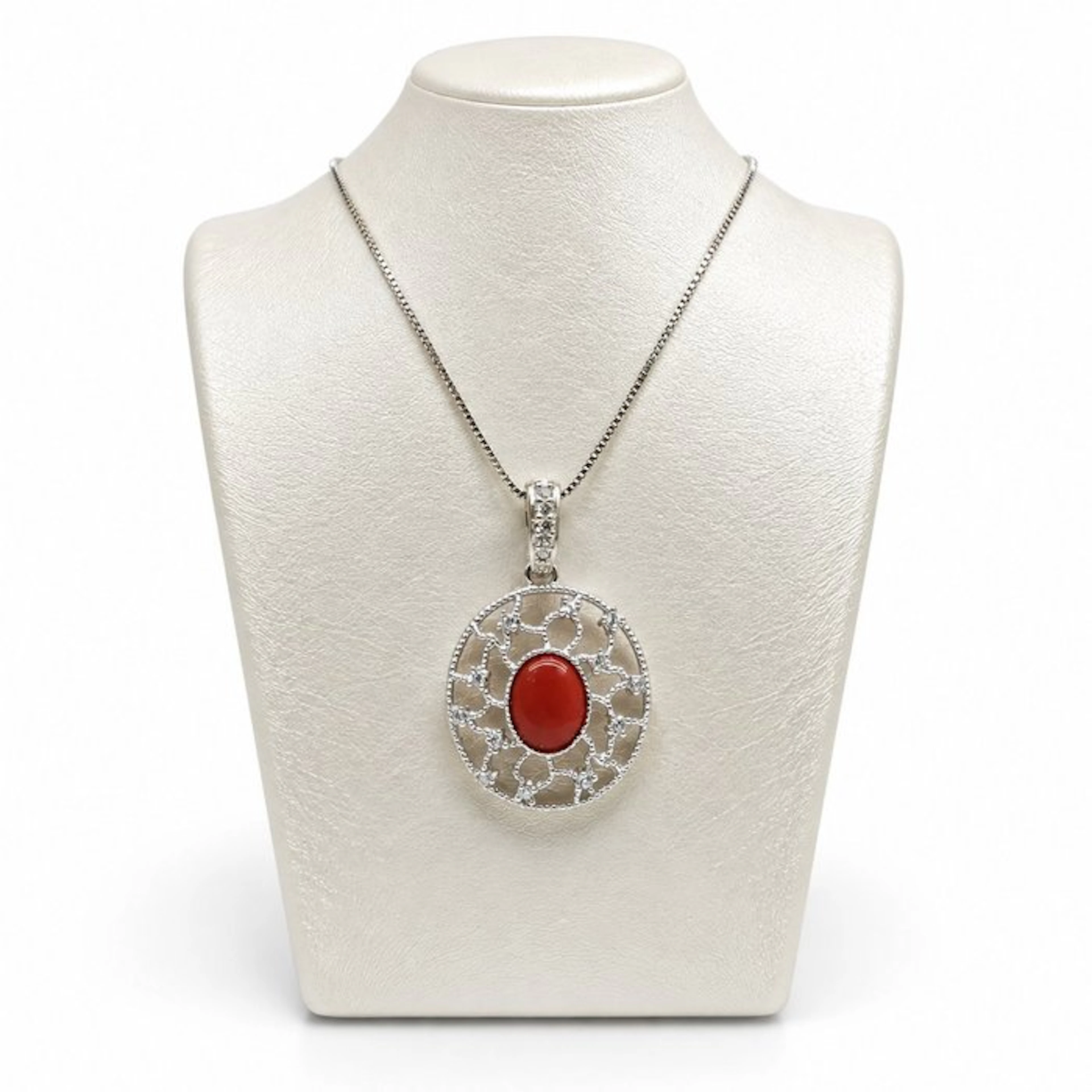 Coral - Sterling Silver 925 - Necklace with pendant - Italian craftsmanship