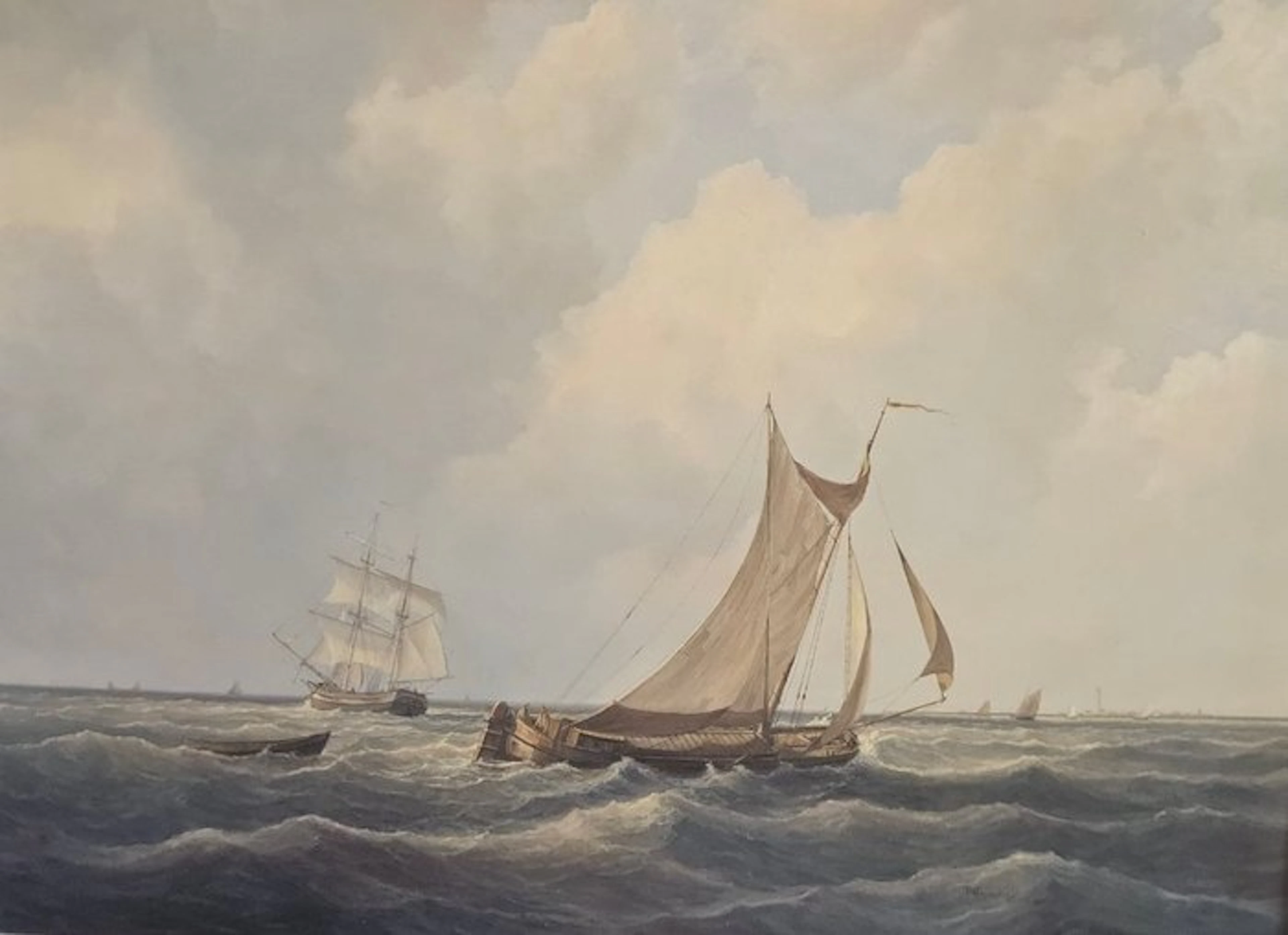 Peter J Sterkenburg (1955-2000) - Zeilboten op zee