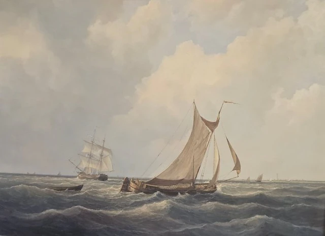 Peter J Sterkenburg (1955-2000) - Zeilboten op zee