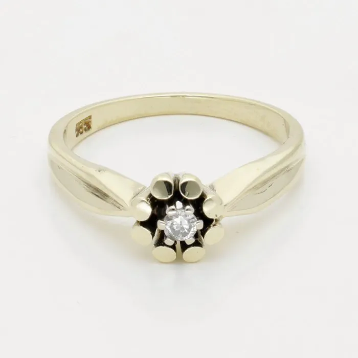 Ring - 14 kt. Yellow gold Diamond (Natural)