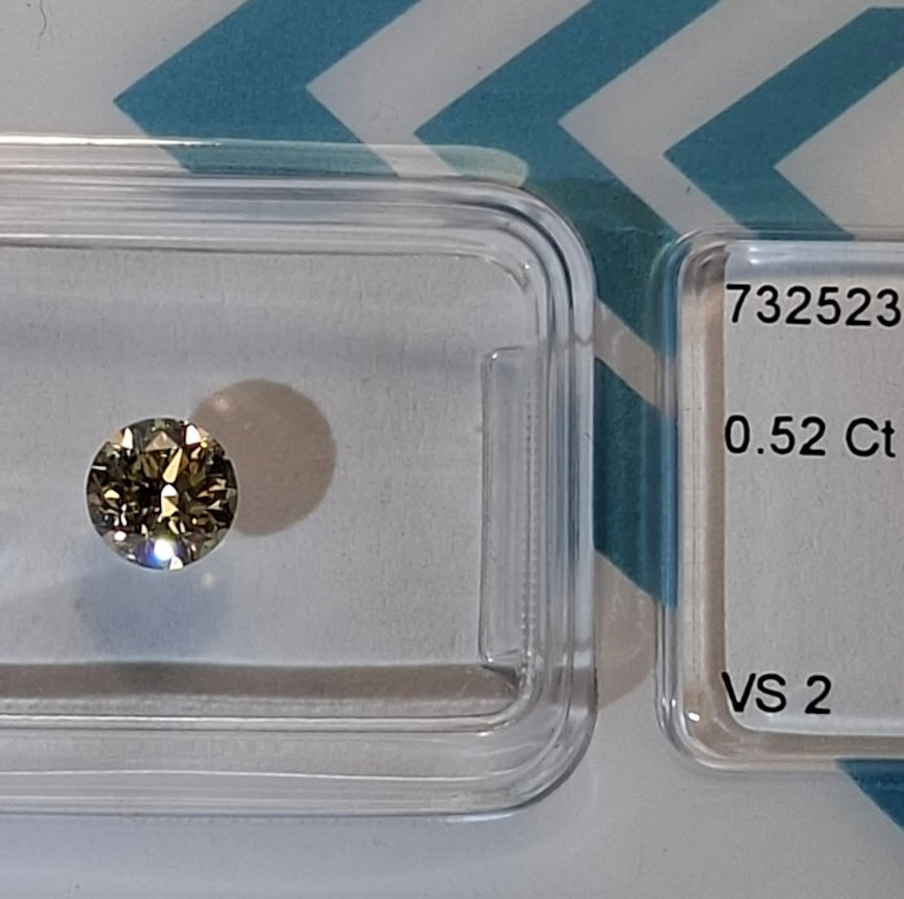 1 pcs Diamond (Natural coloured) - 0.52 ct - Round - Fancy Brownish