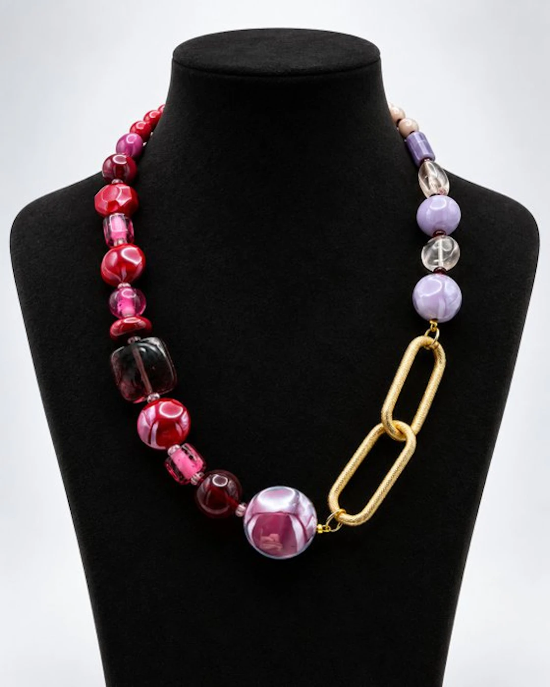 Steel, Murano glass - Necklace - Murano Glass Breeze