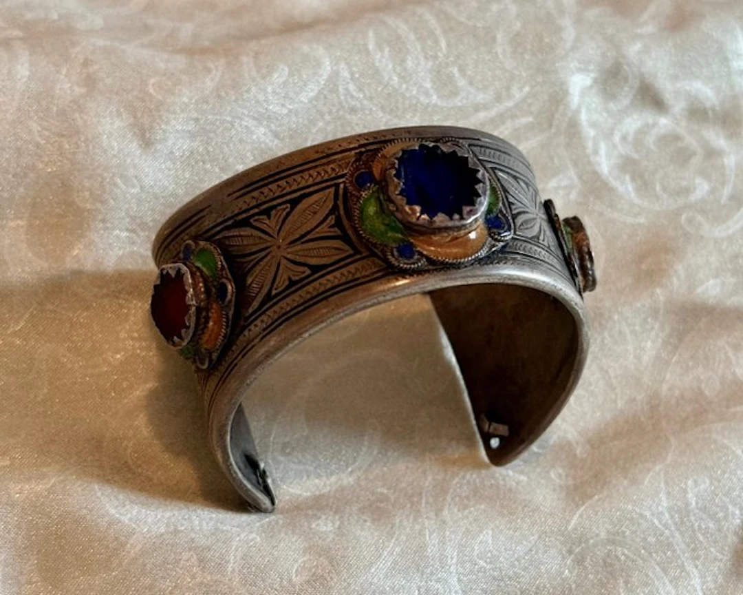 Antique silver cuff bracelet