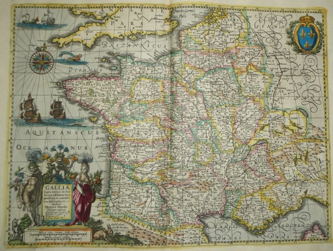 France - Gaul: present-day France with borders on the United Kingdom