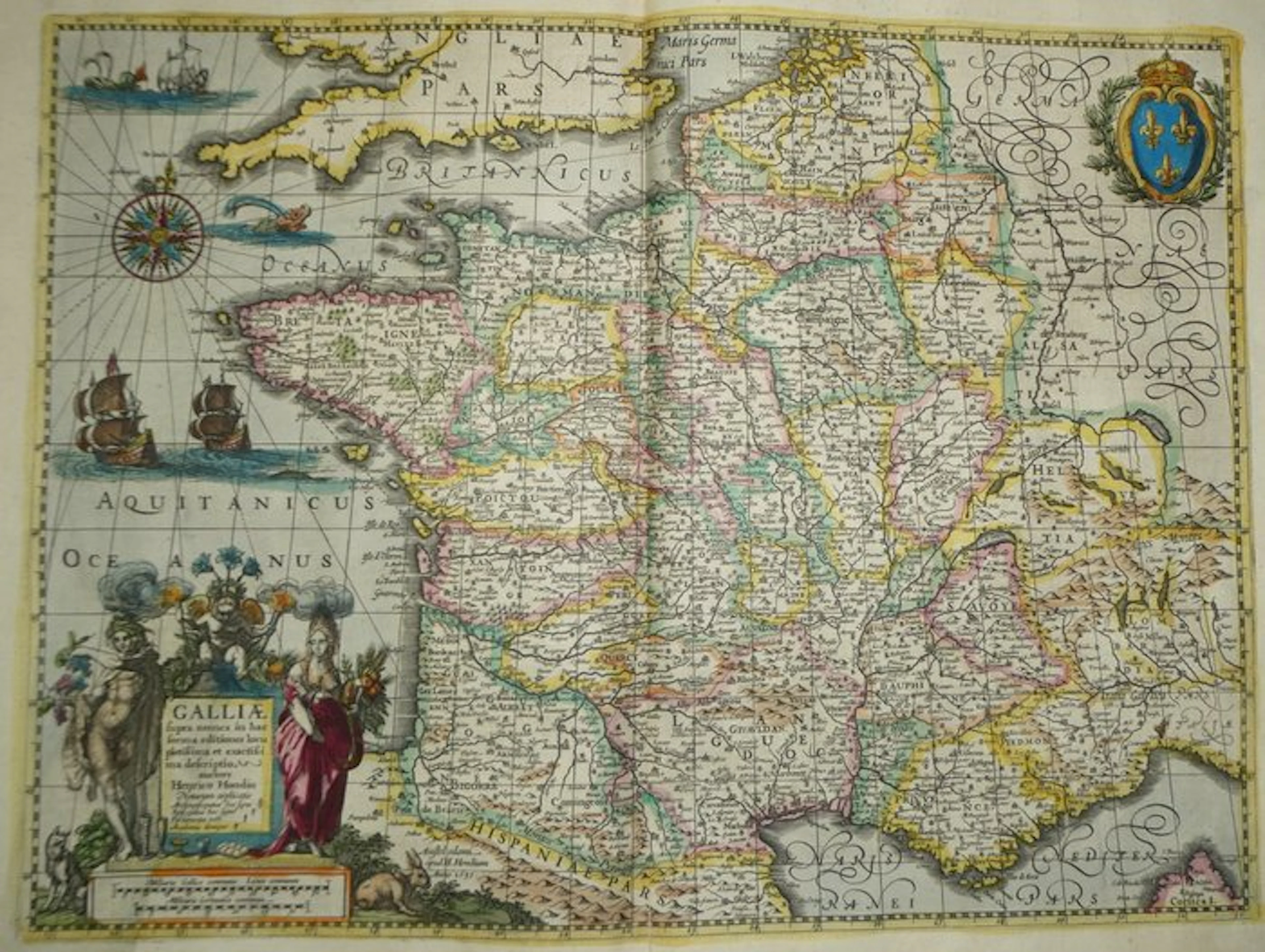 France - Gaul: present-day France with borders on the United Kingdom