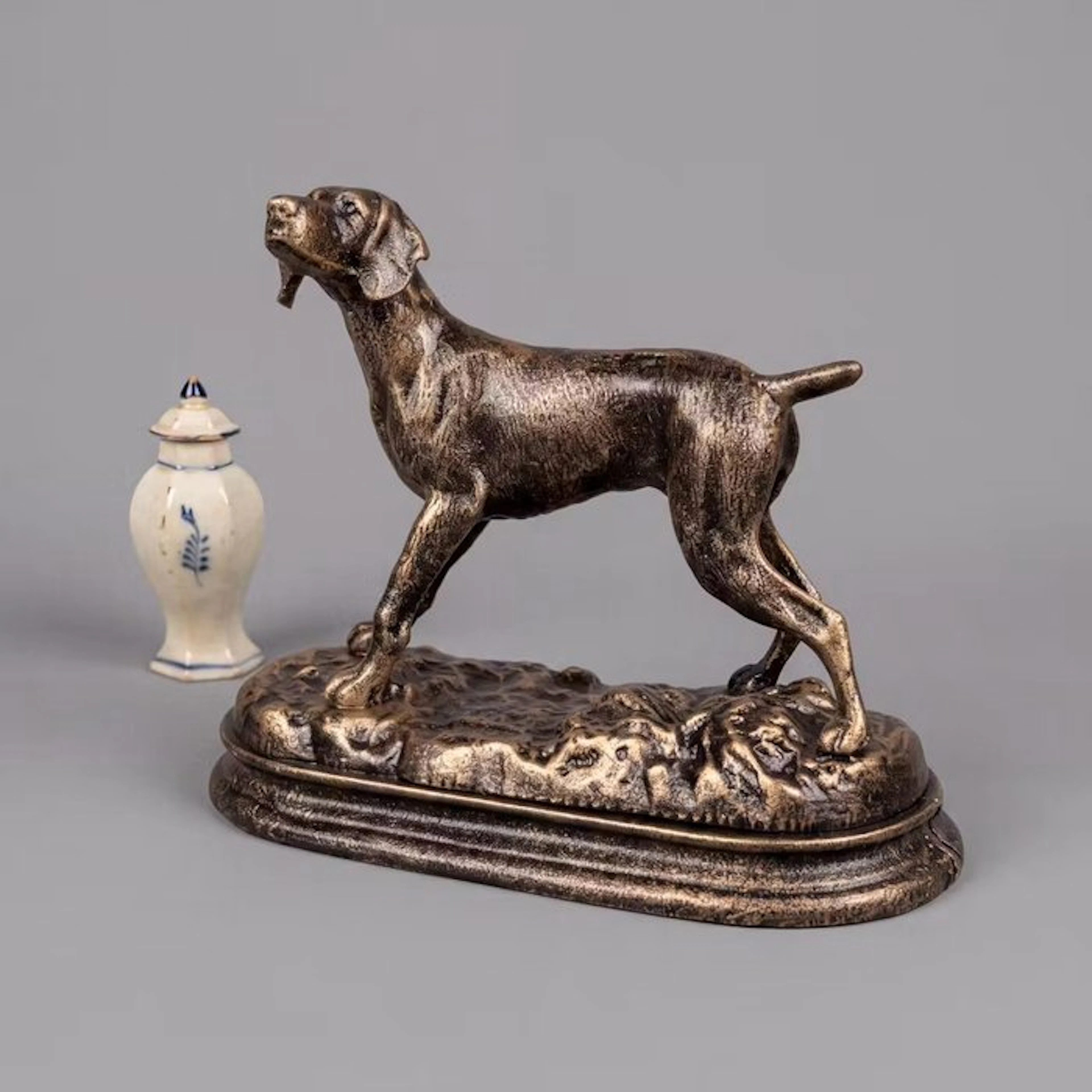 Statue, Jachthond - 17.5 cm - cast iron