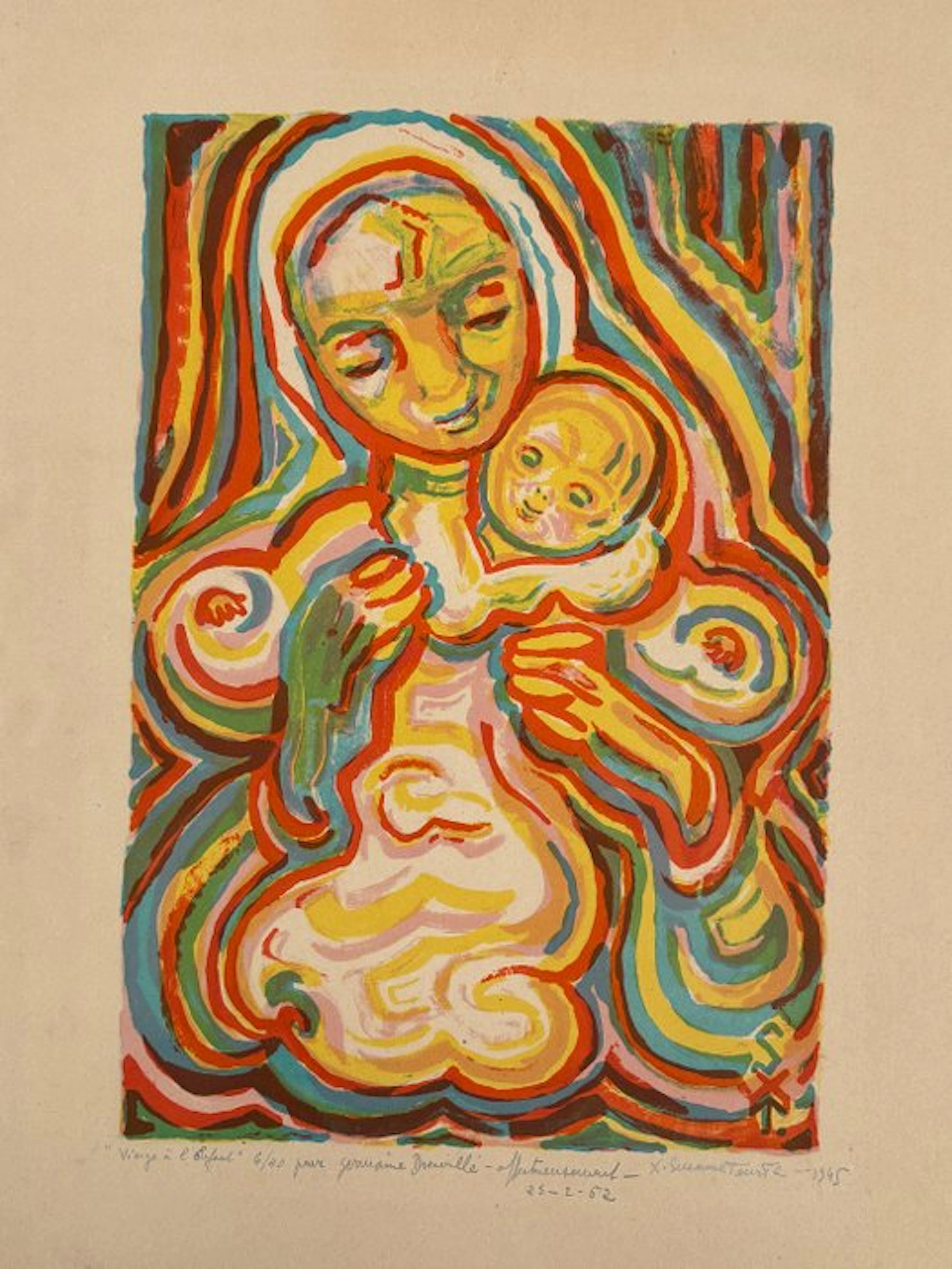 Suzanne Tourte (1904-1979) - Vierge à l'enfant (vendu sans prix de réserve)
