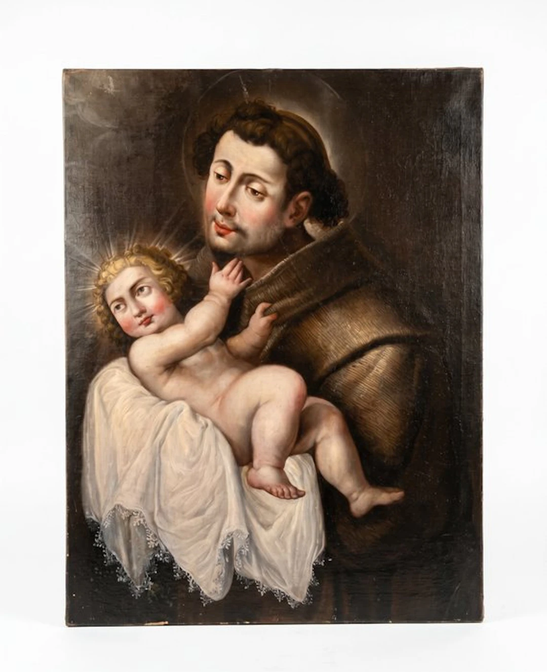Escuela Española o Virreinal (XVII) - San Antonio con el Niño Jesús
