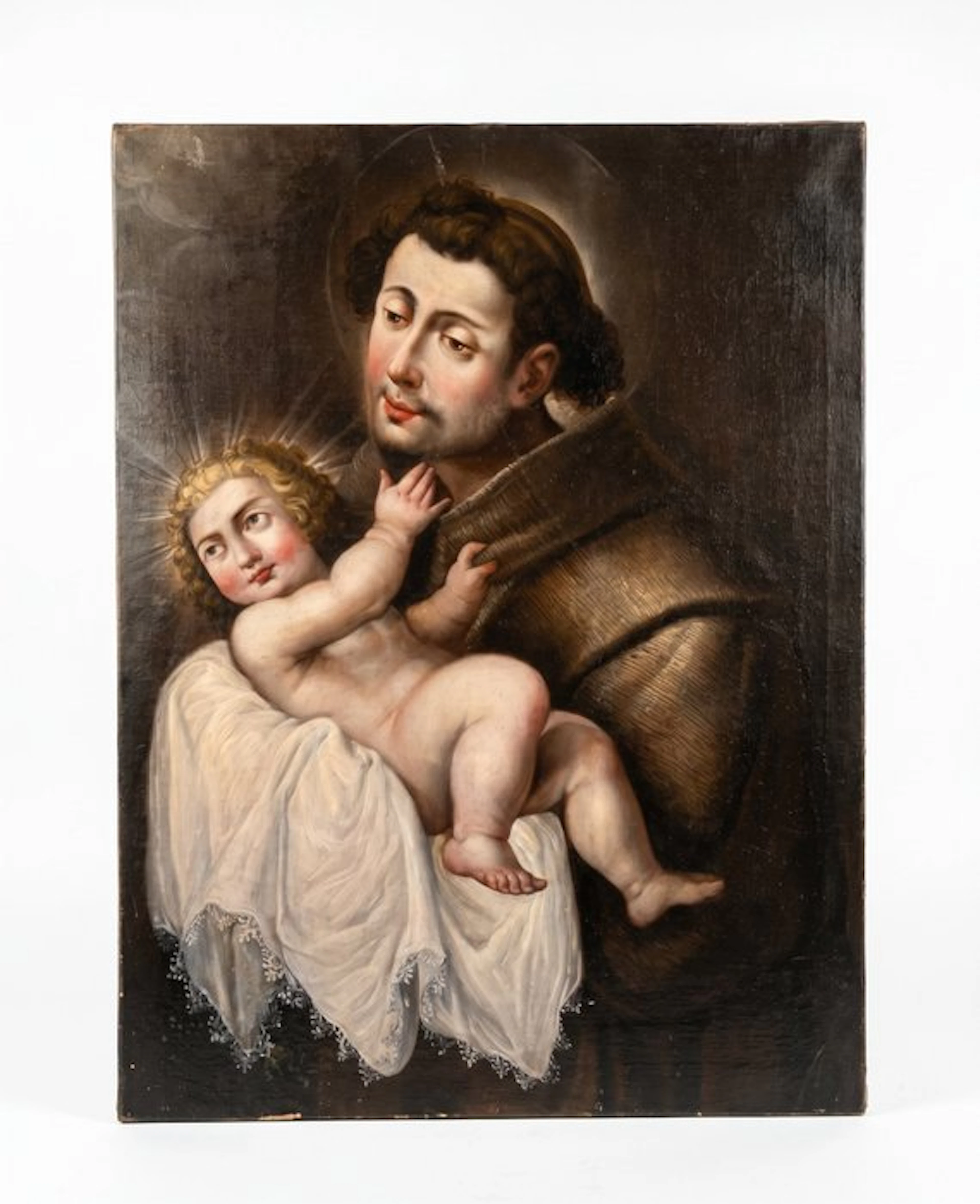 Escuela Española o Virreinal (XVII) - San Antonio con el Niño Jesús