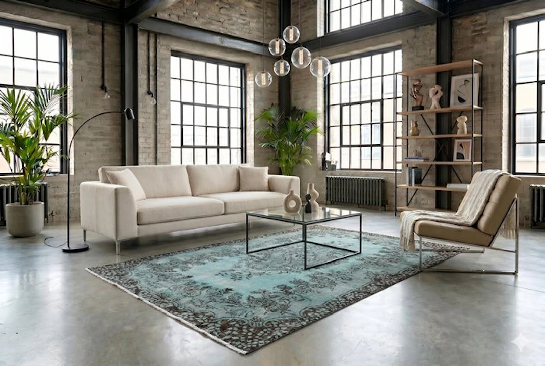 Turquoise Vintage - Rug - 280 cm - 165 cm - with certificate