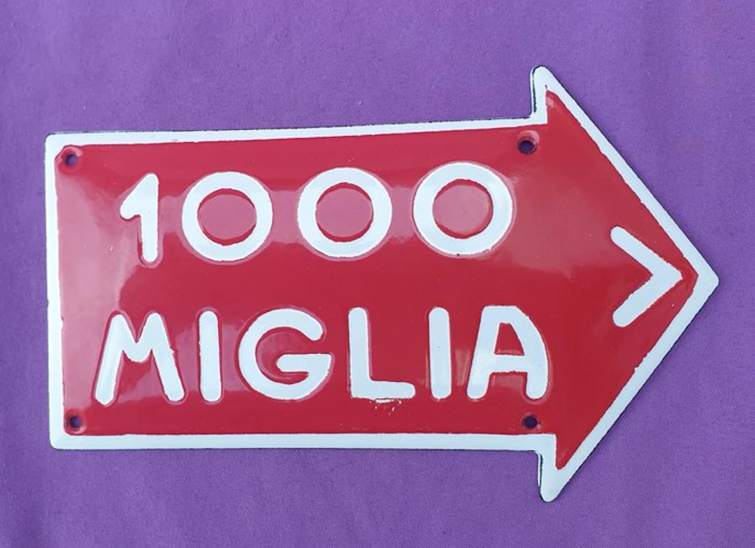 1000 MILES - Enamel sign - Enamel, Metal
