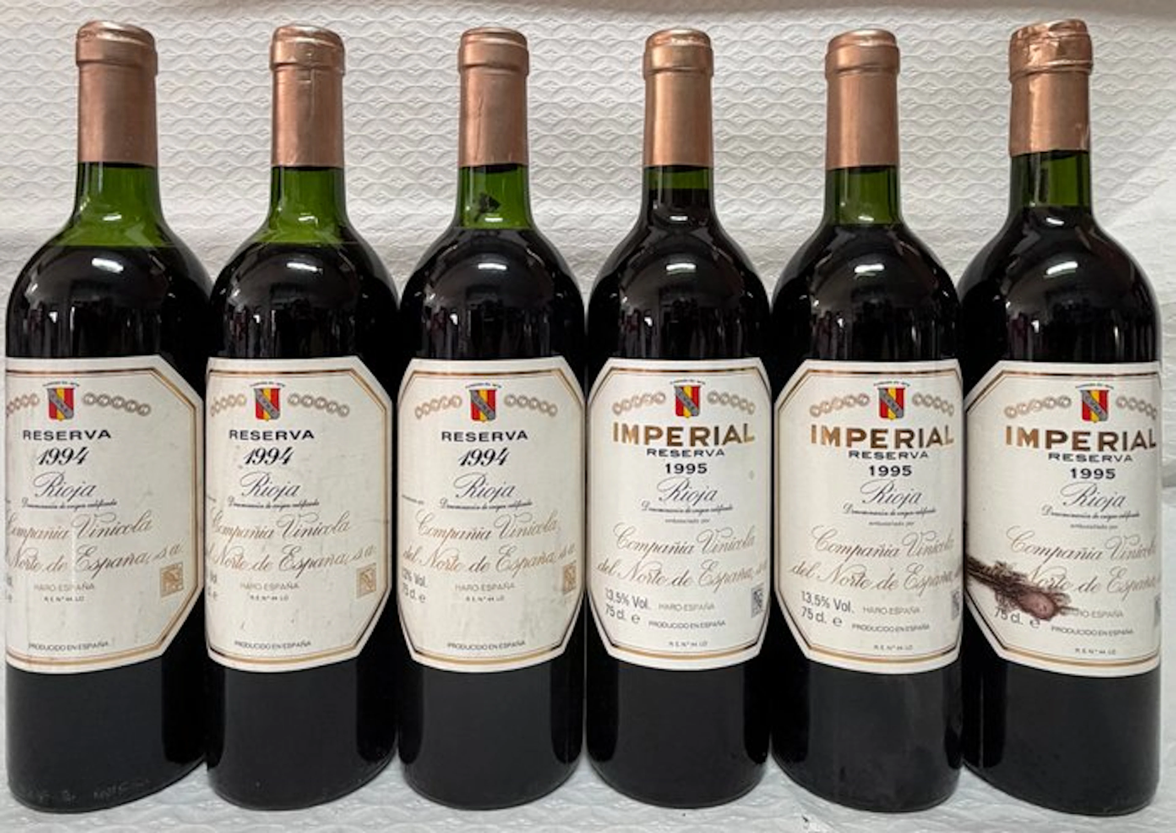 1994 (x3) & 1995 (x3) C.V.N.E. Imperial - Rioja Reserva - 6 Bottles (0.75L)