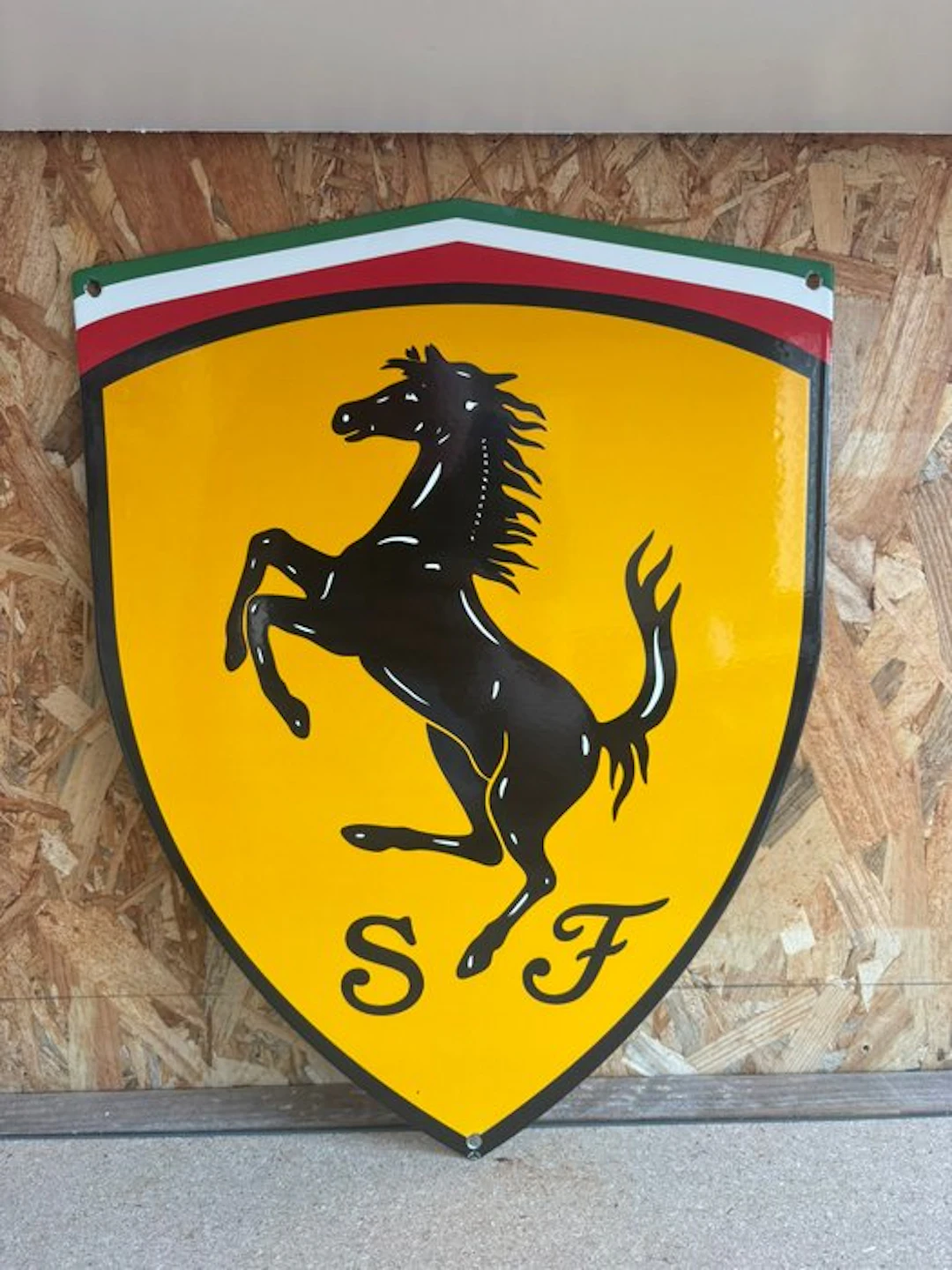 Ferrari - Magnificent enameled XL plaque - Ferrari emblem - Enamel