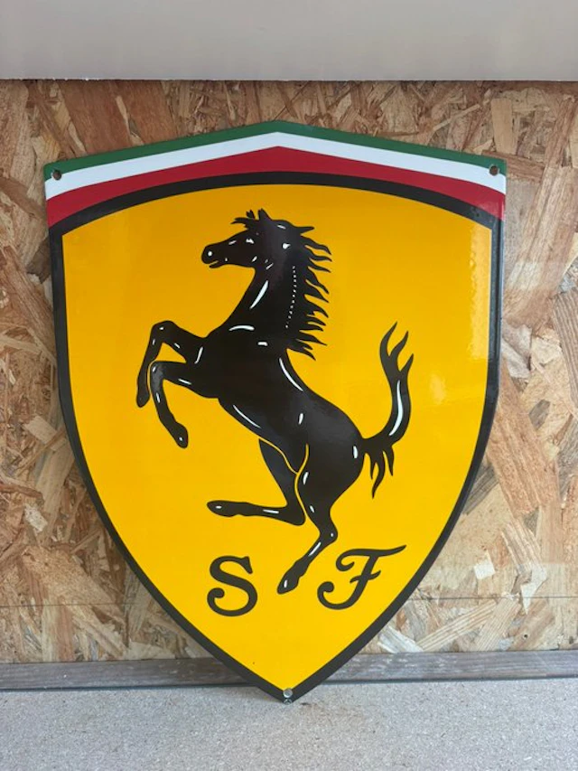 Ferrari - Magnificent enameled XL plaque - Ferrari emblem - Enamel