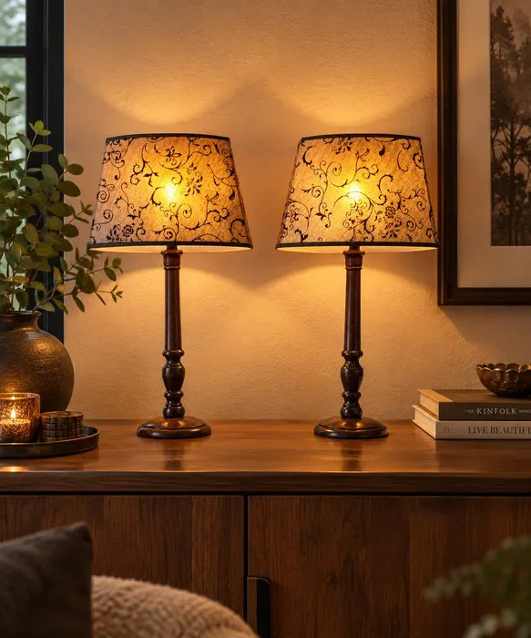 Table lamp (2) - Wood - table lamps
