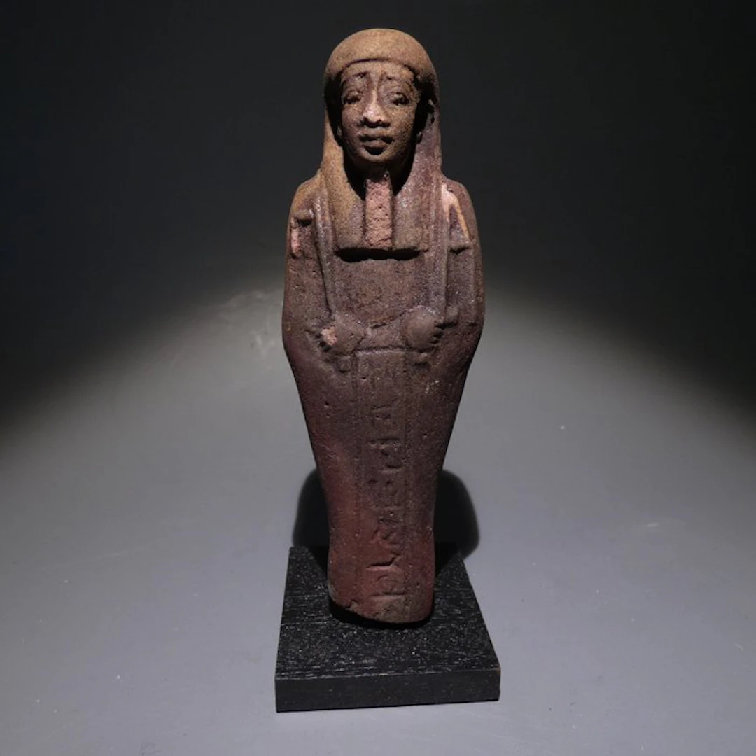 Ancient Egyptian Faience Fine Shabti. 10,6 cm H. Late Period, 664 - 332 BC