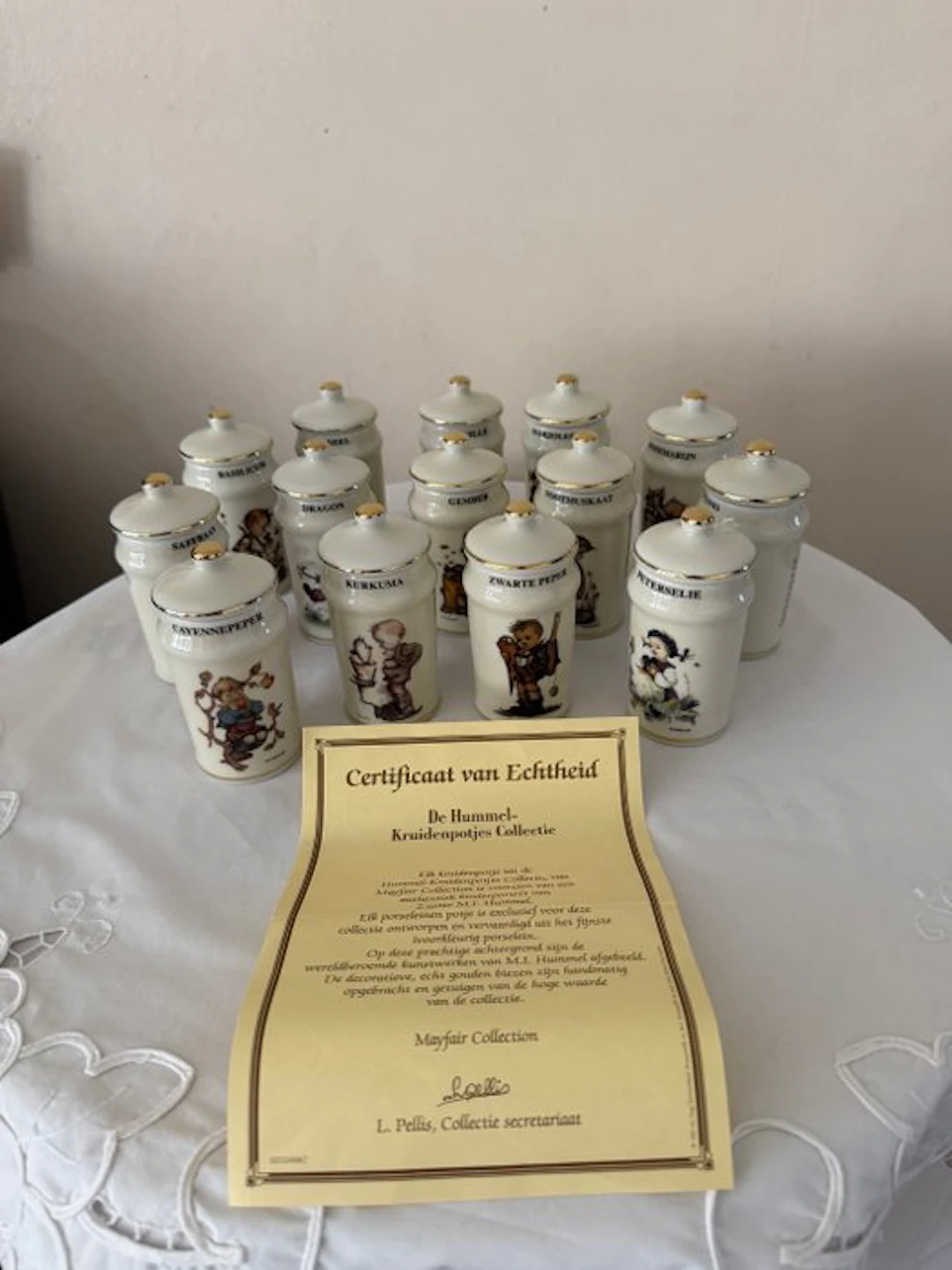 M.J. Hummel - Kitchen container (14) - Porcelain - Spice jars