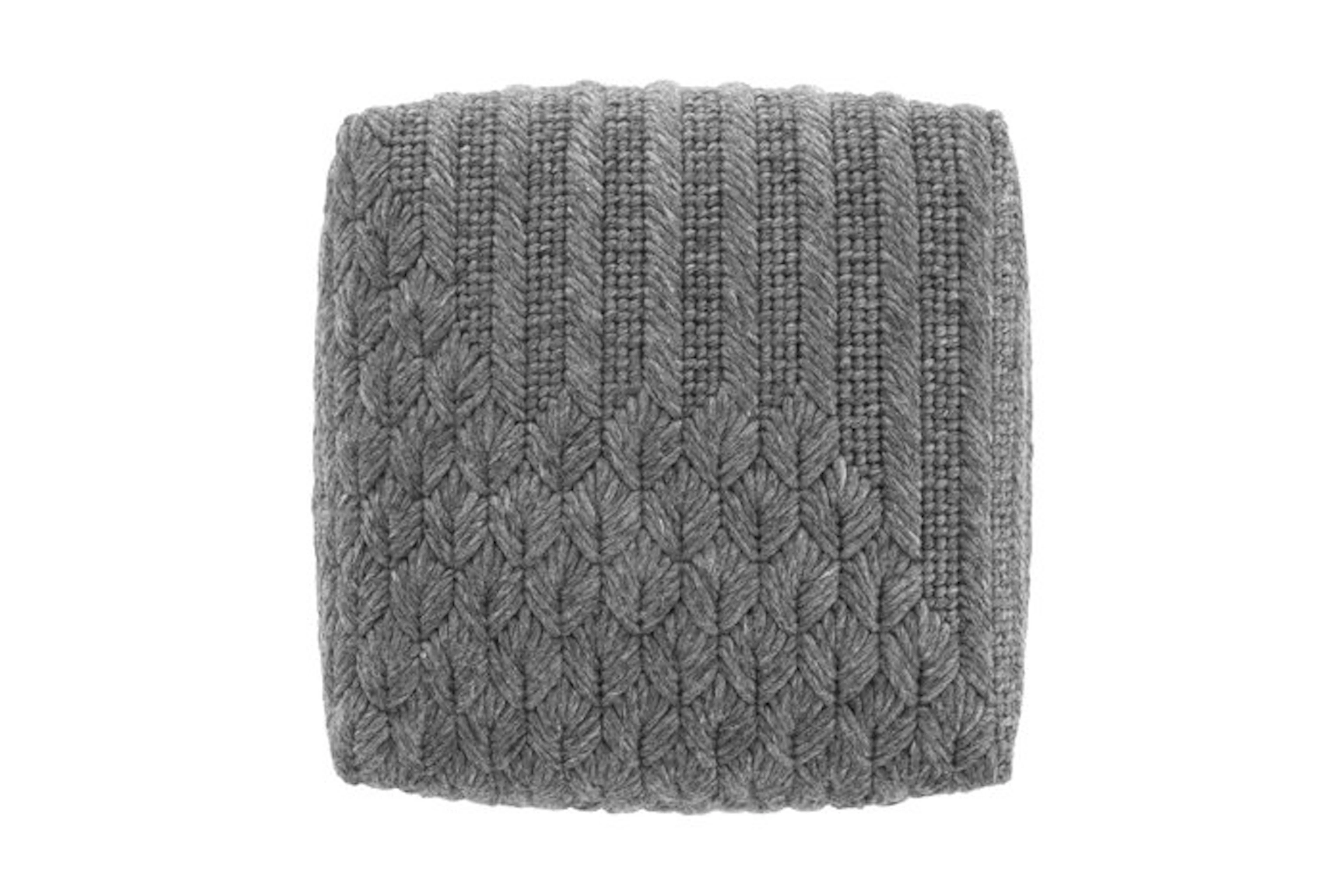 GAN Rugs - Charlotte Lancelot - Pouffe - Wool - CHARCOAL CHADDAR POUF