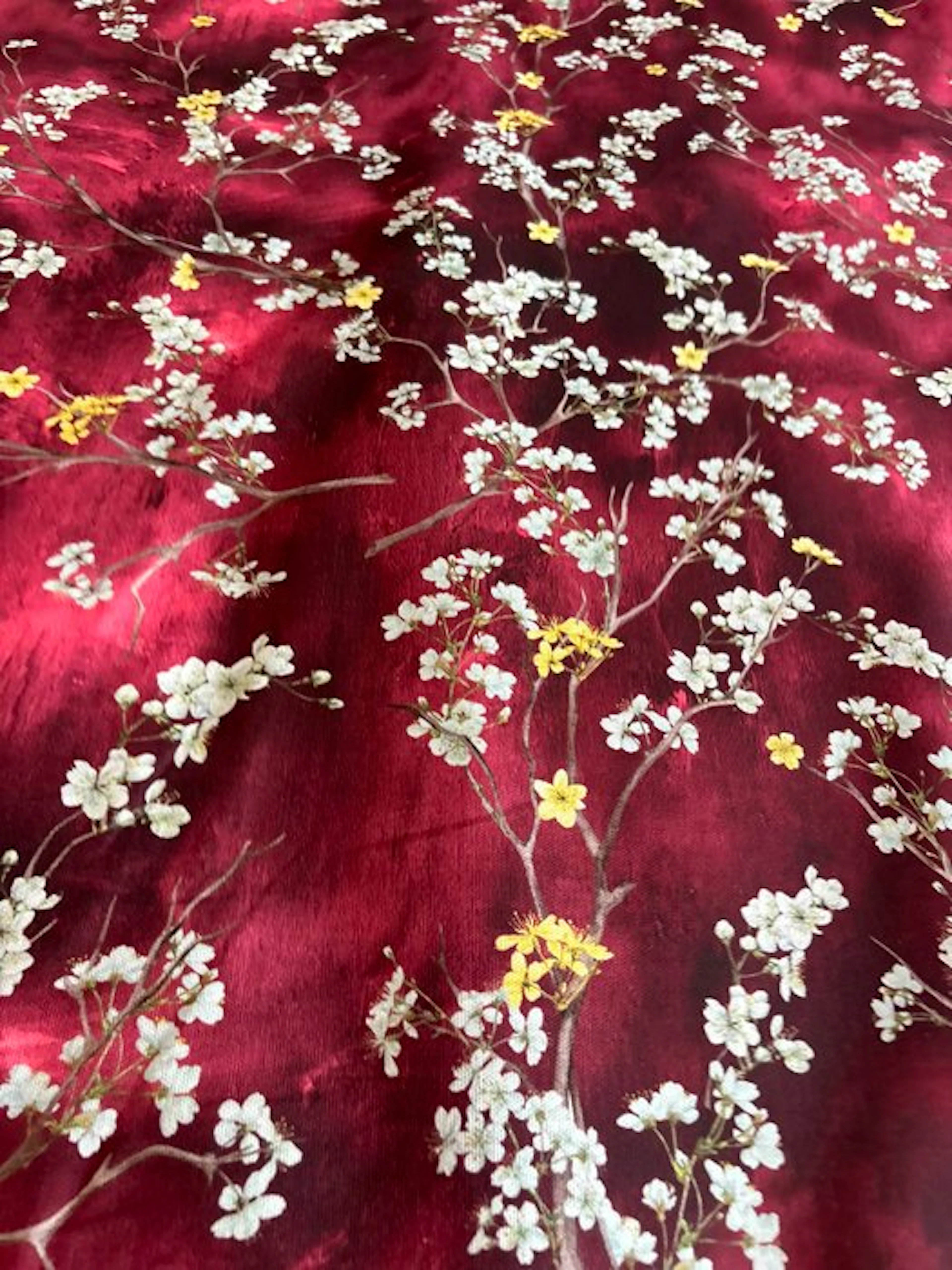 CHERRY SAKURA Panama fabric 100% cotton OEKO-TEX STANDARD