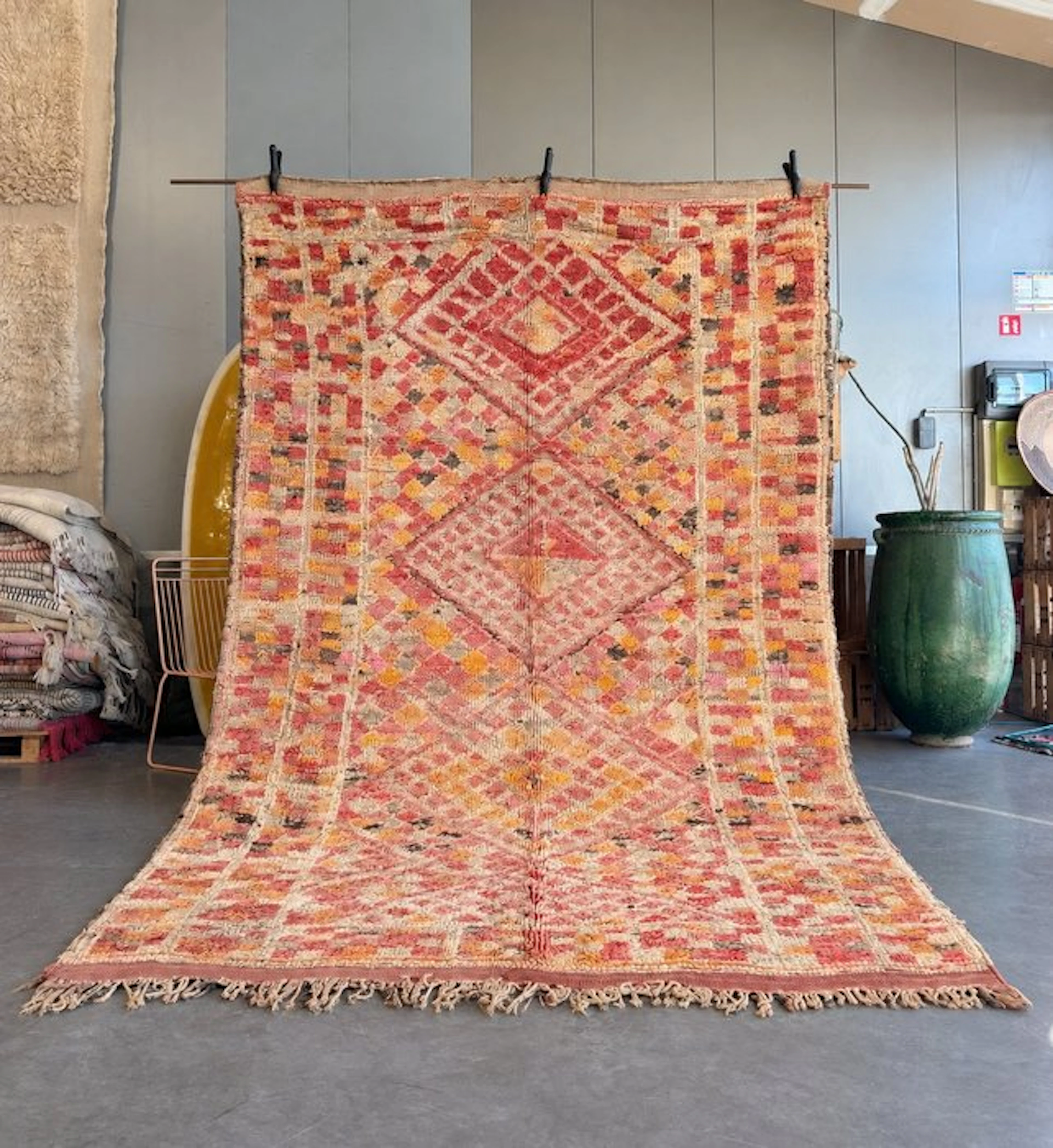 Moroccan Berber Rug – Wool – Colourful Geometric Design...