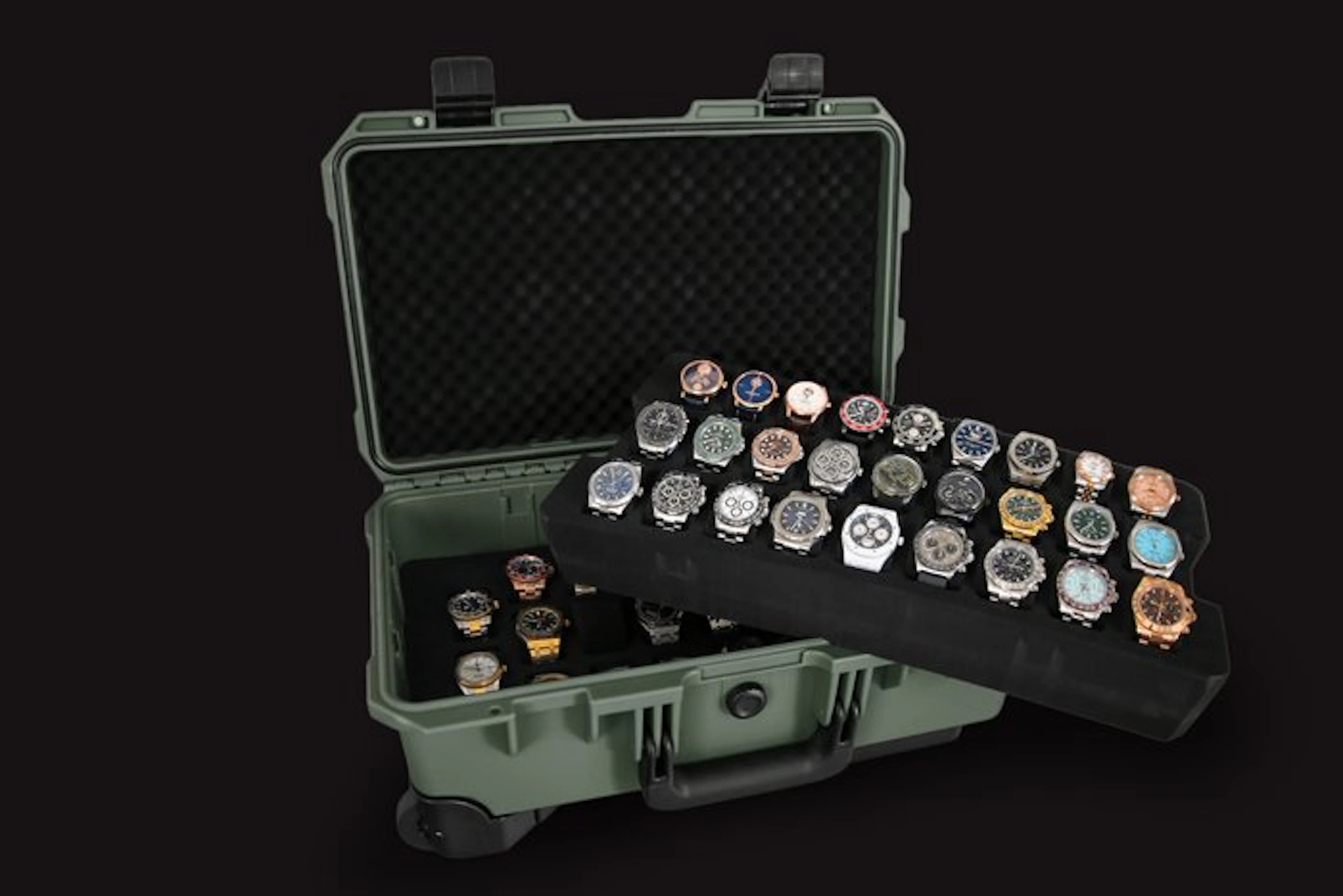 Indestructible IP67 Watch Suitcase for 50 Watches...