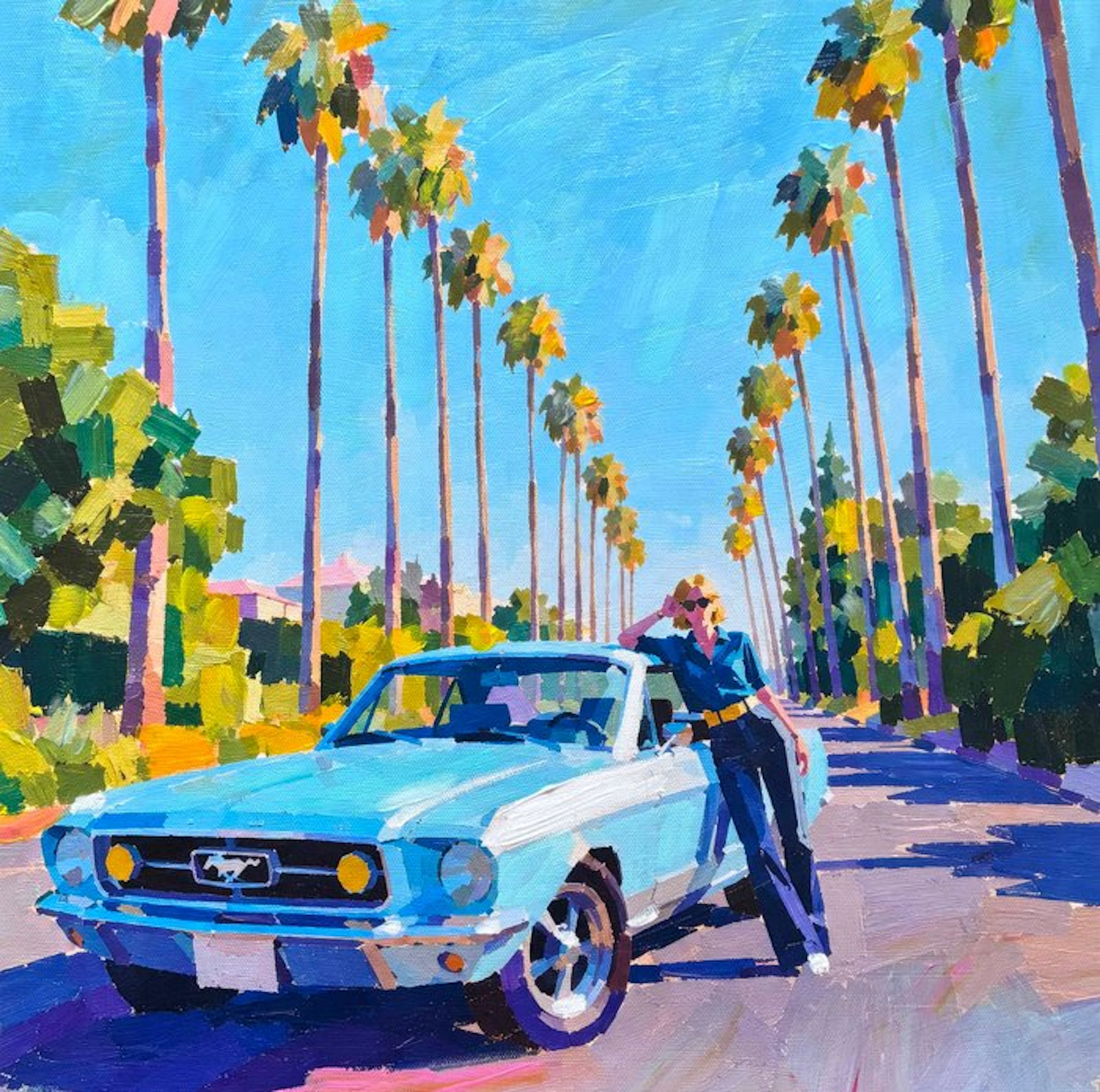 VALANDRE - Palms and a Pale Blue Coupé