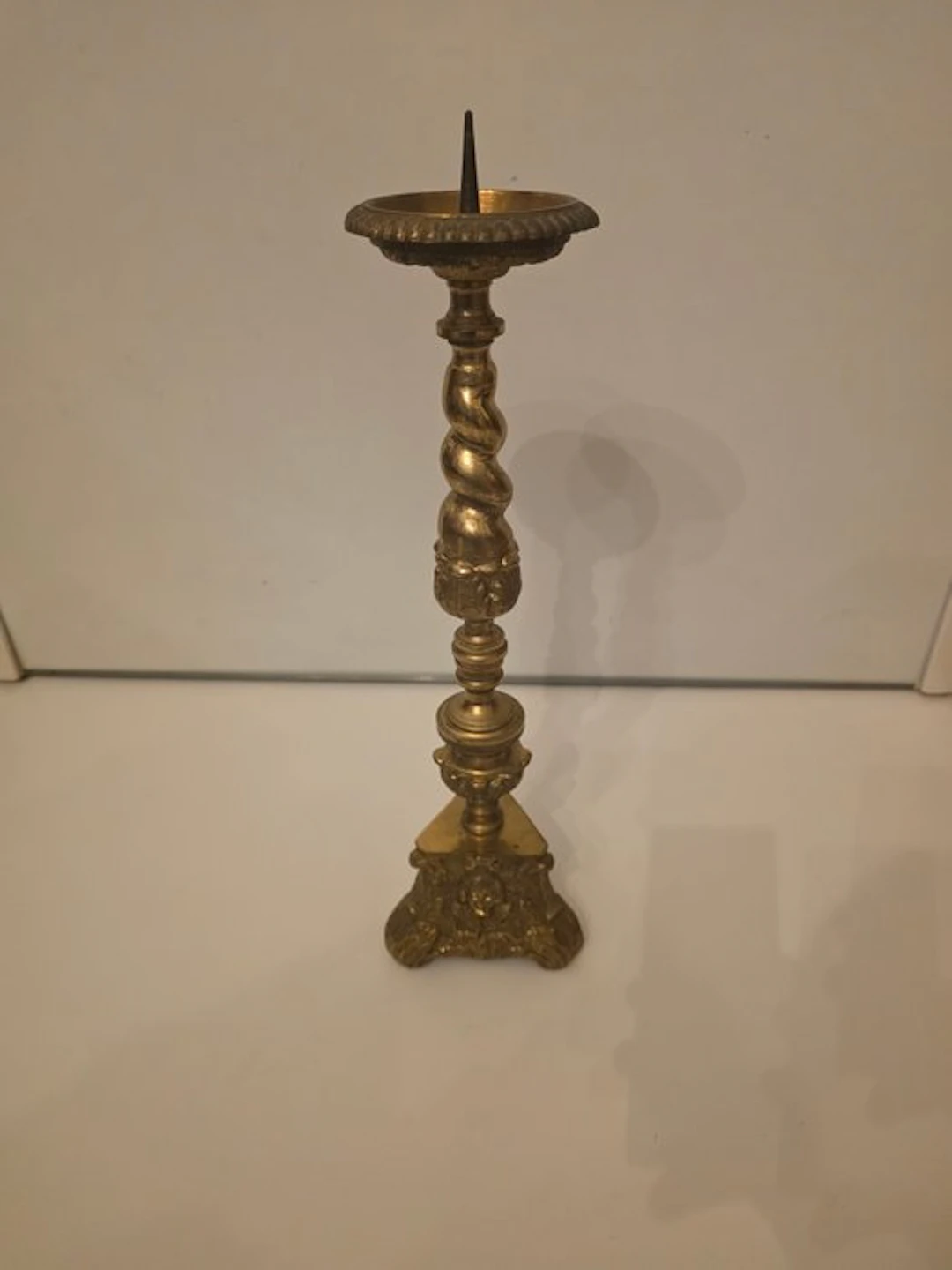 Candleholder - Copper - Big and heavy antique ke