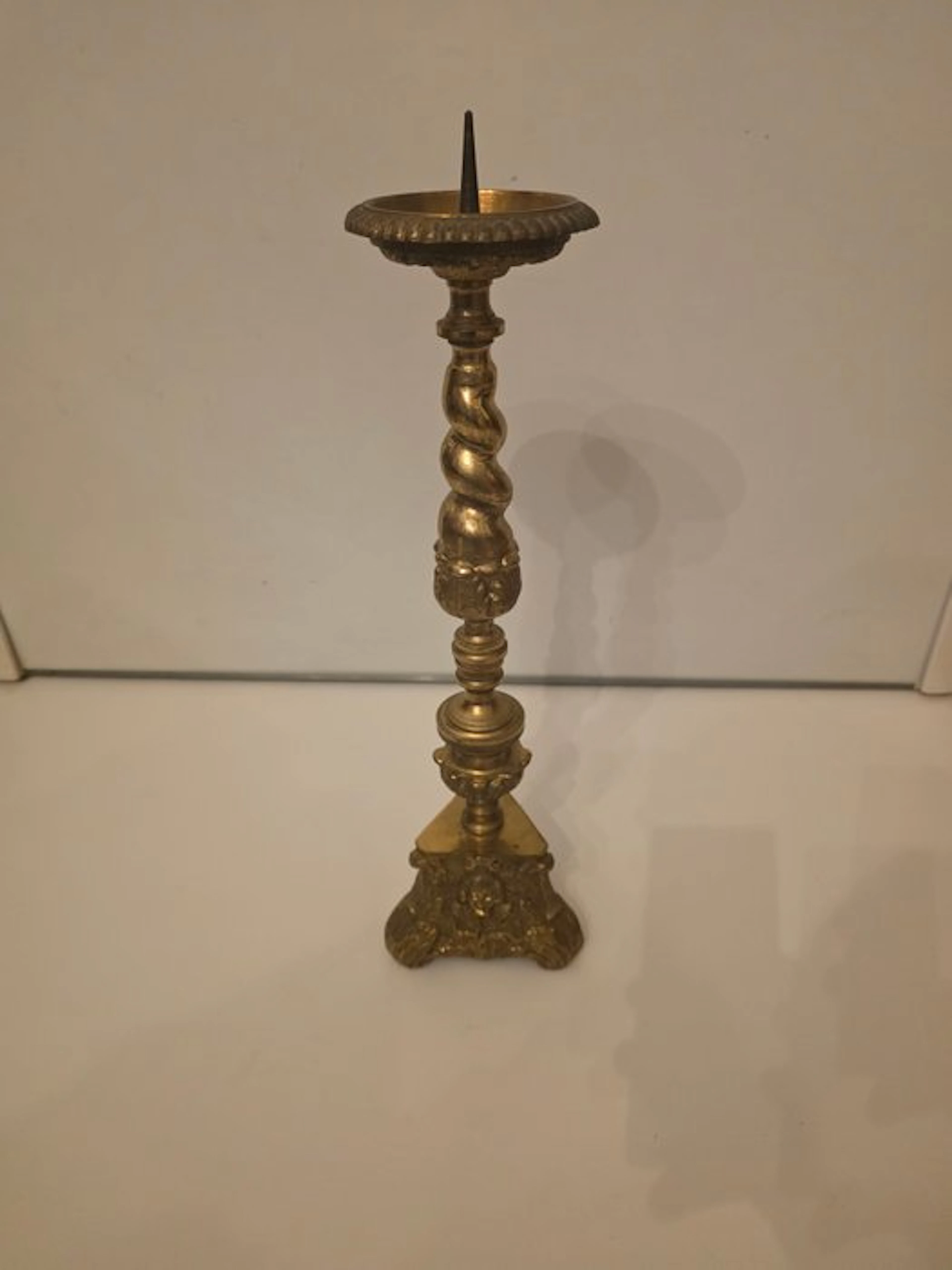 Candleholder - Copper - Big and heavy antique ke