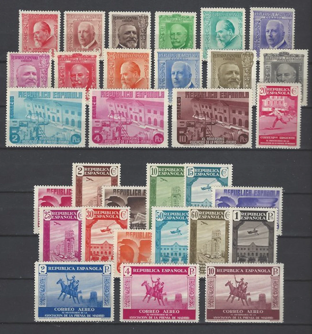 Spain 1936 - Press, mail, and air - Edifil 695/710 + 711/725