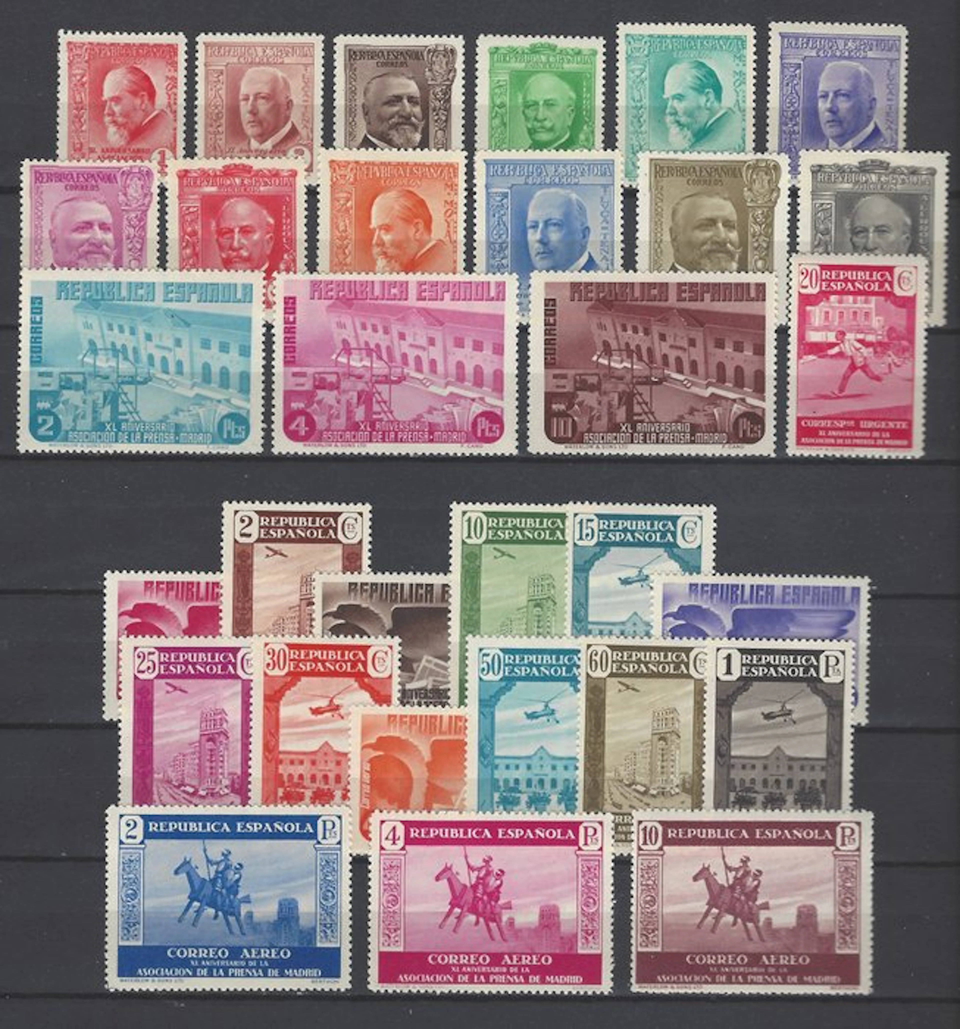 Spain 1936 - Press, mail, and air - Edifil 695/710 + 711/725