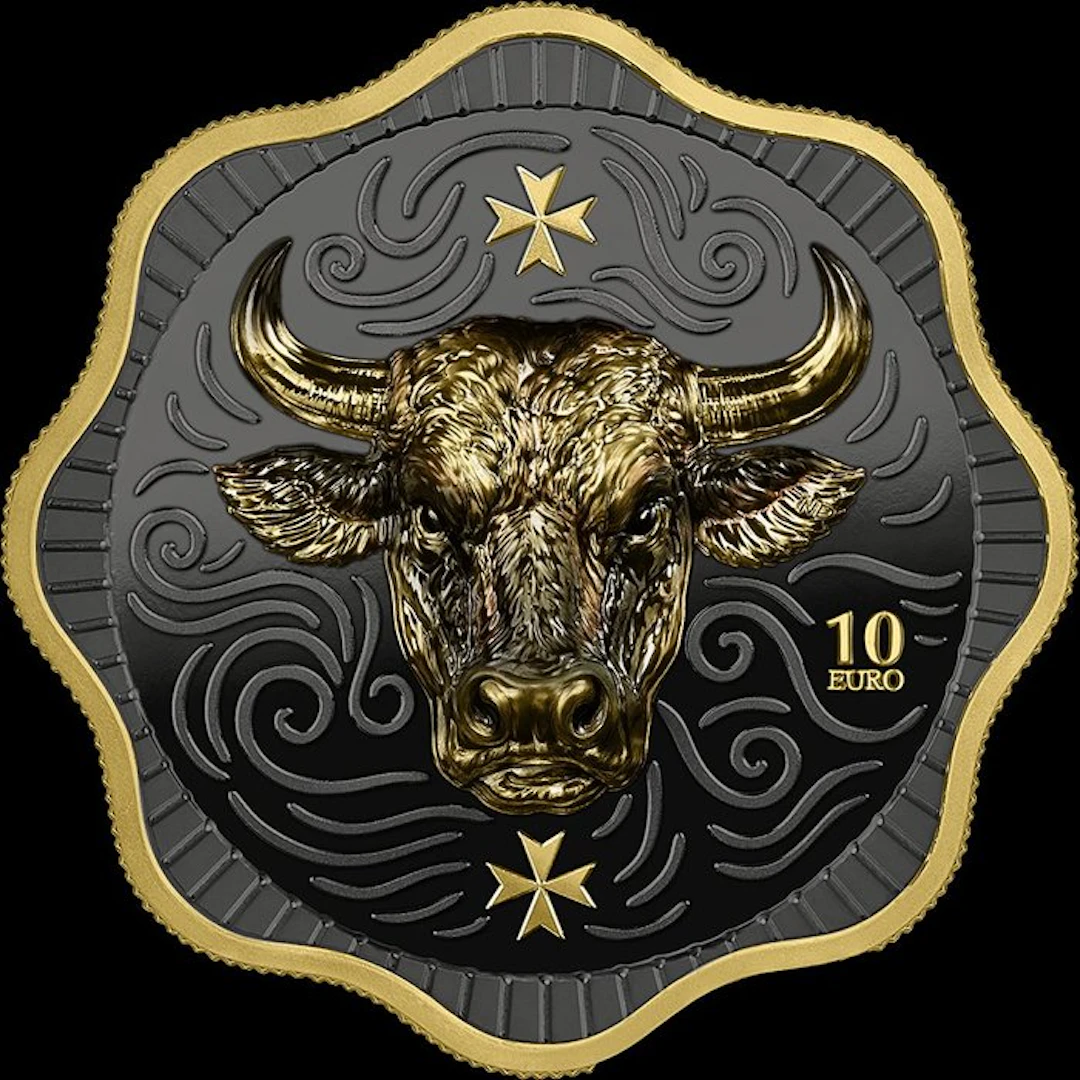 Malta. 10 Euro 2025 – Ochse – Ruthenium Gelbgold 2 oz