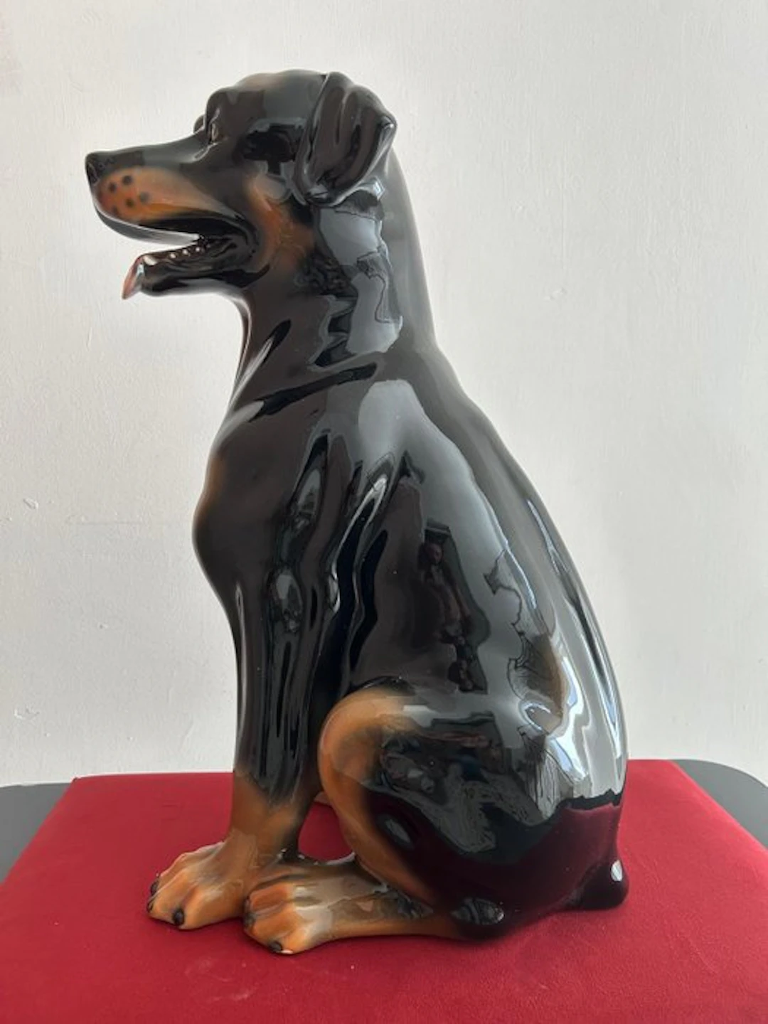 Sculpture, Rottweiler - 57 cm - Ceramic
