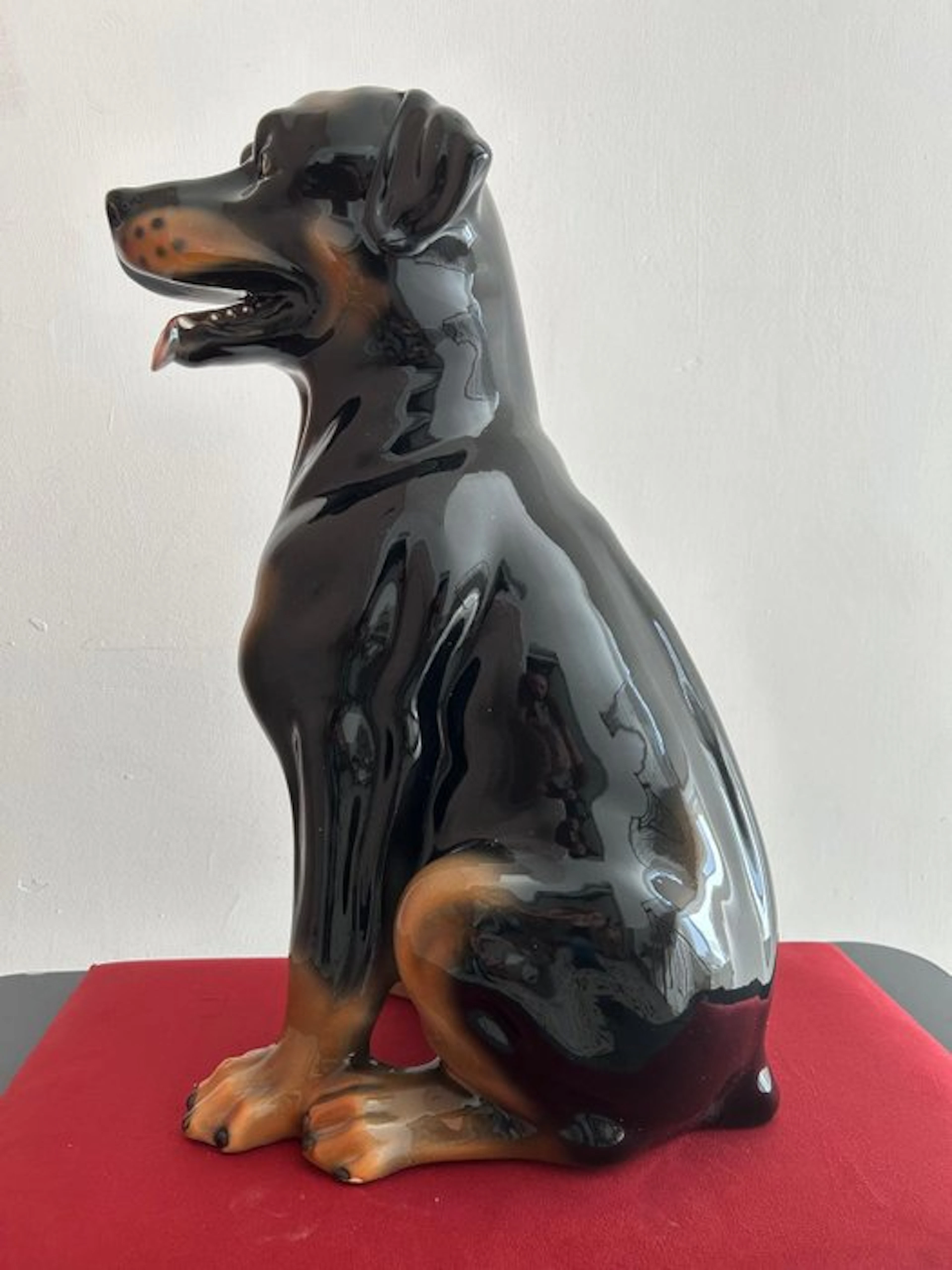Sculpture, Rottweiler - 57 cm - Ceramic