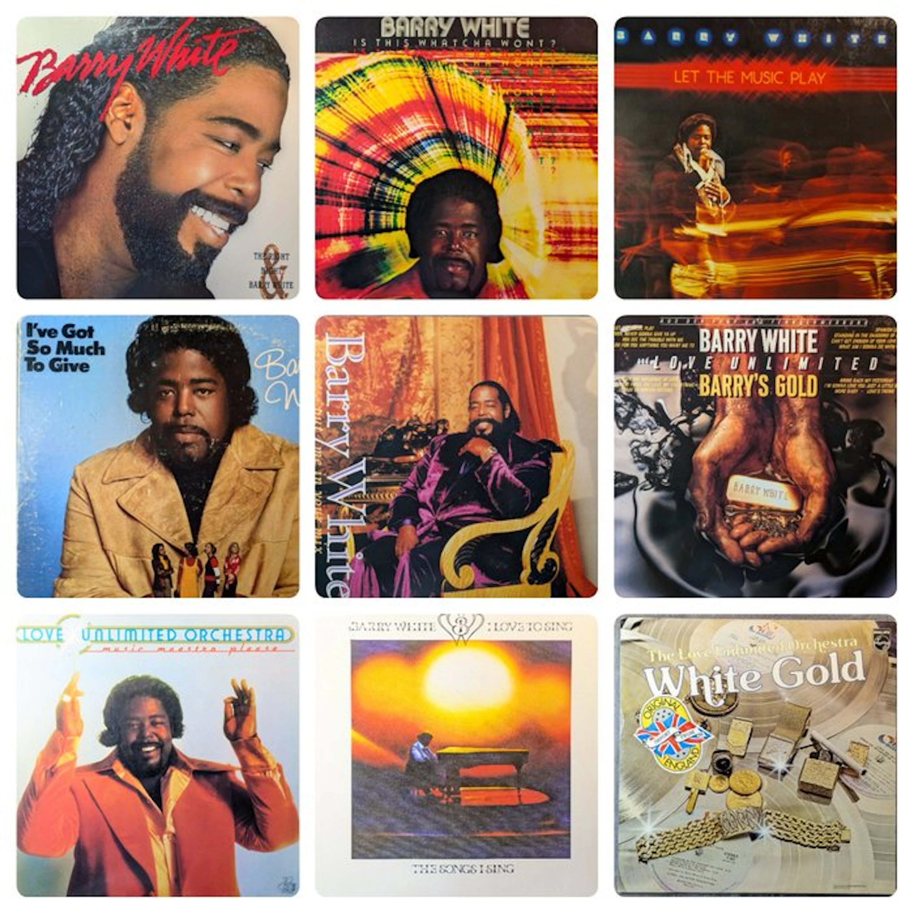 Barry White - Collection of 9 x albums - Multiple titles...