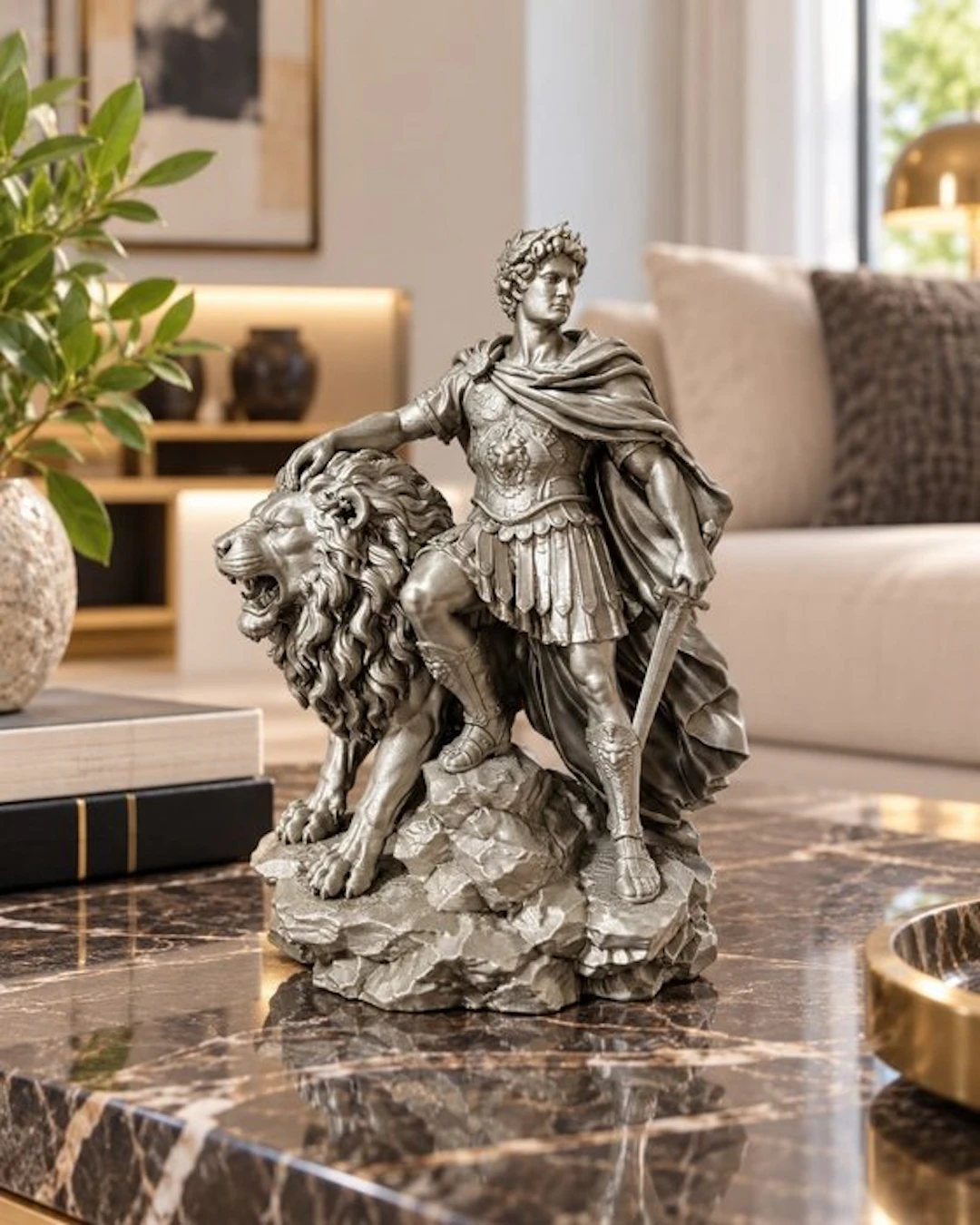 Figure - Titolo: Imperatore di Roma con Leone – Scultura...