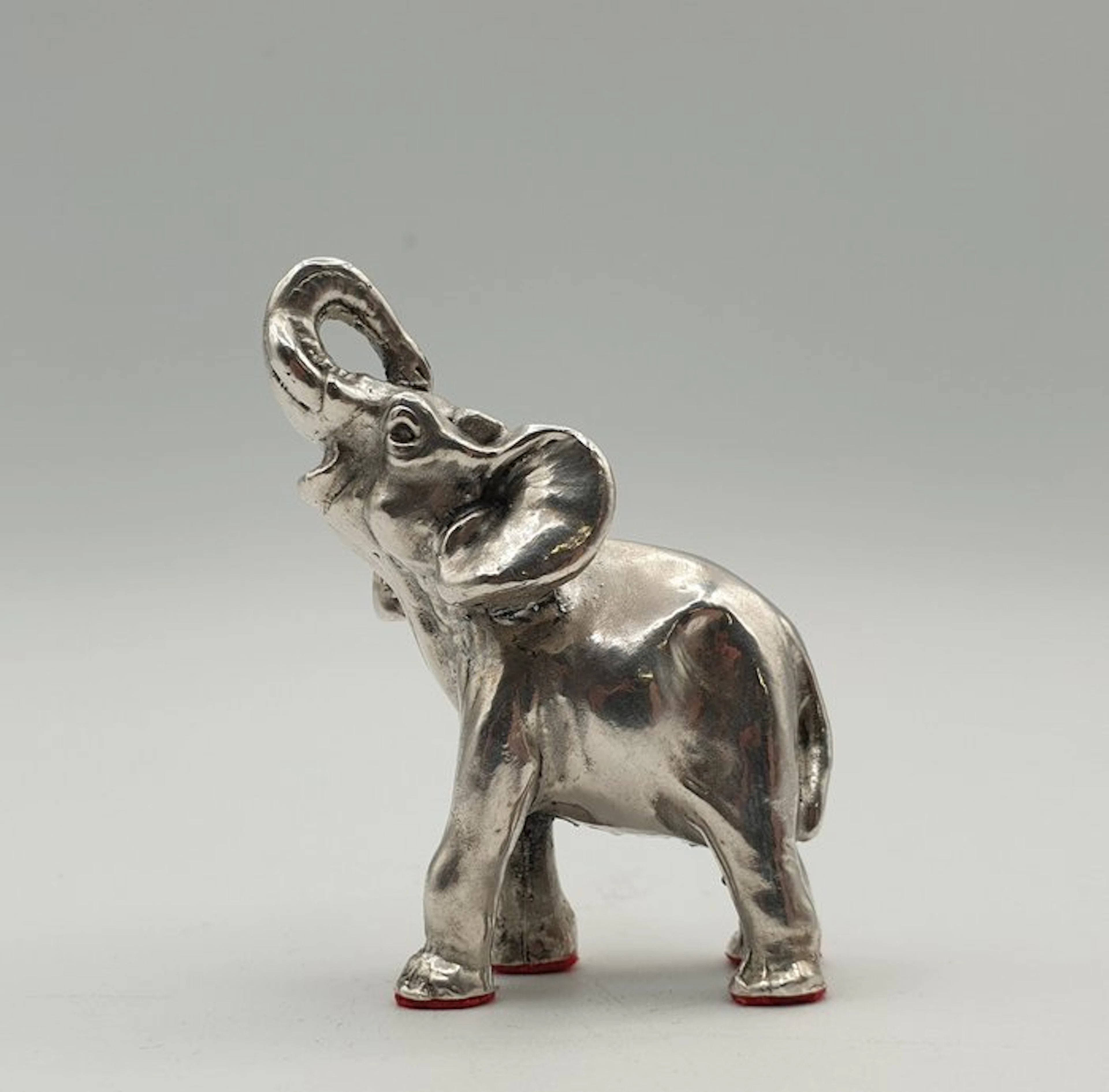 Elefantino rivestito in Argento - Figurine - Silver-plated