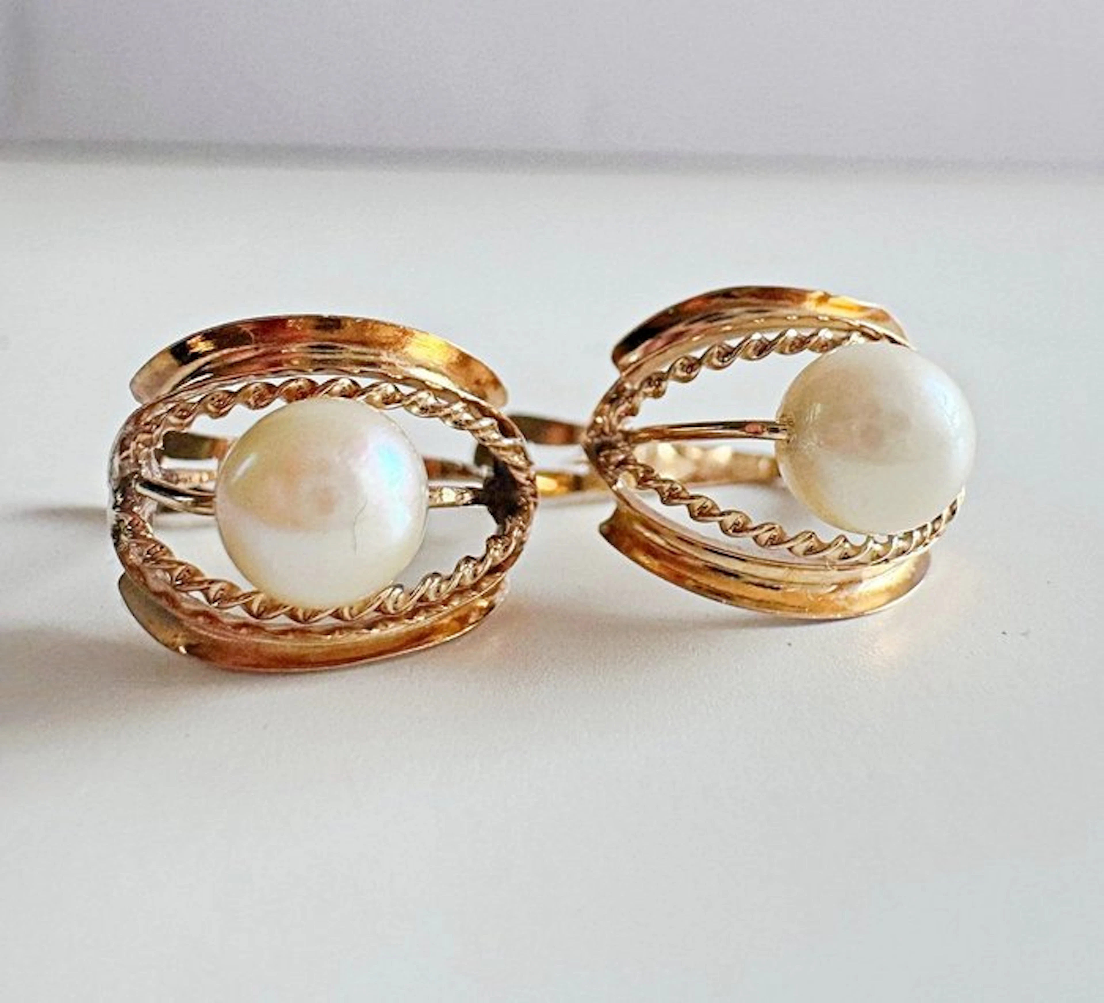 No reserve price - Earrings - 18 kt. Yellow gold Pearl